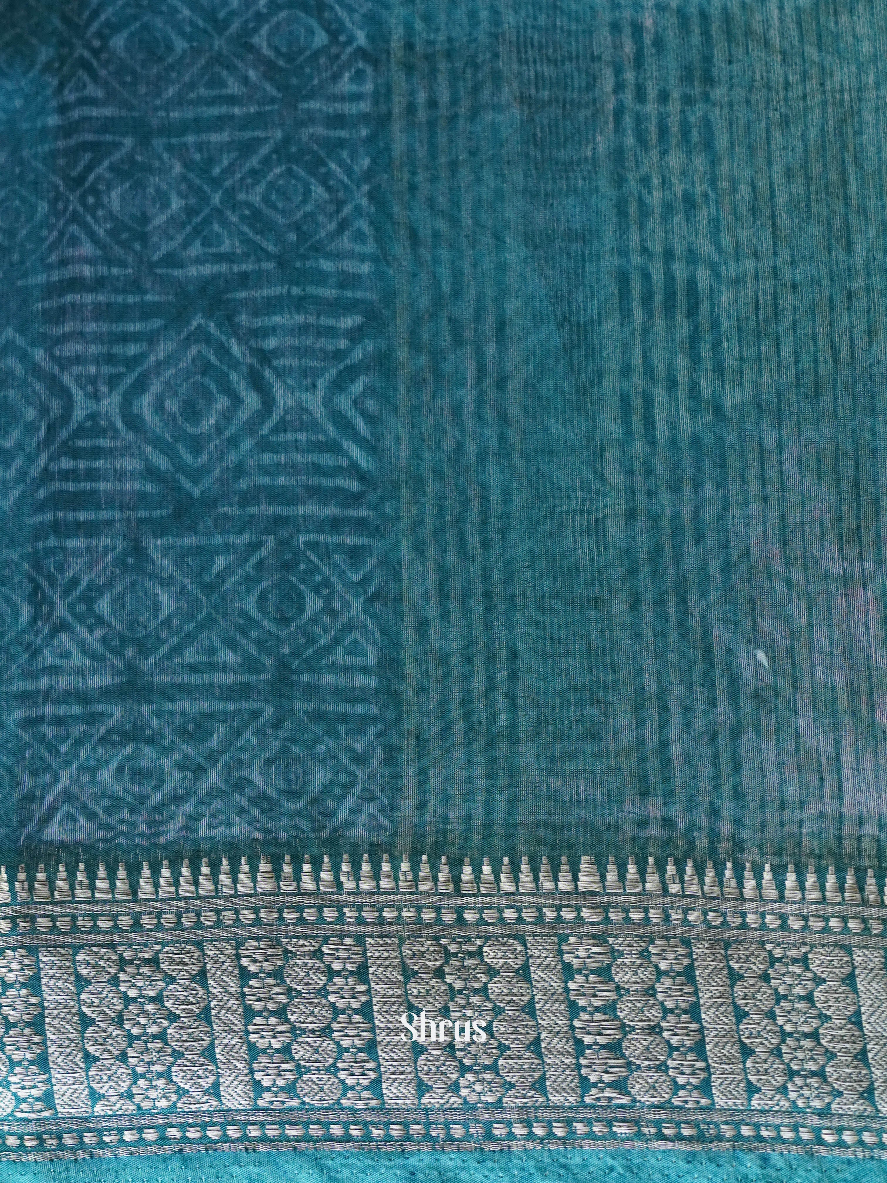 Dark Blue & Greenish Blue - Art modal Saree - Shop on ShrusEternity.com