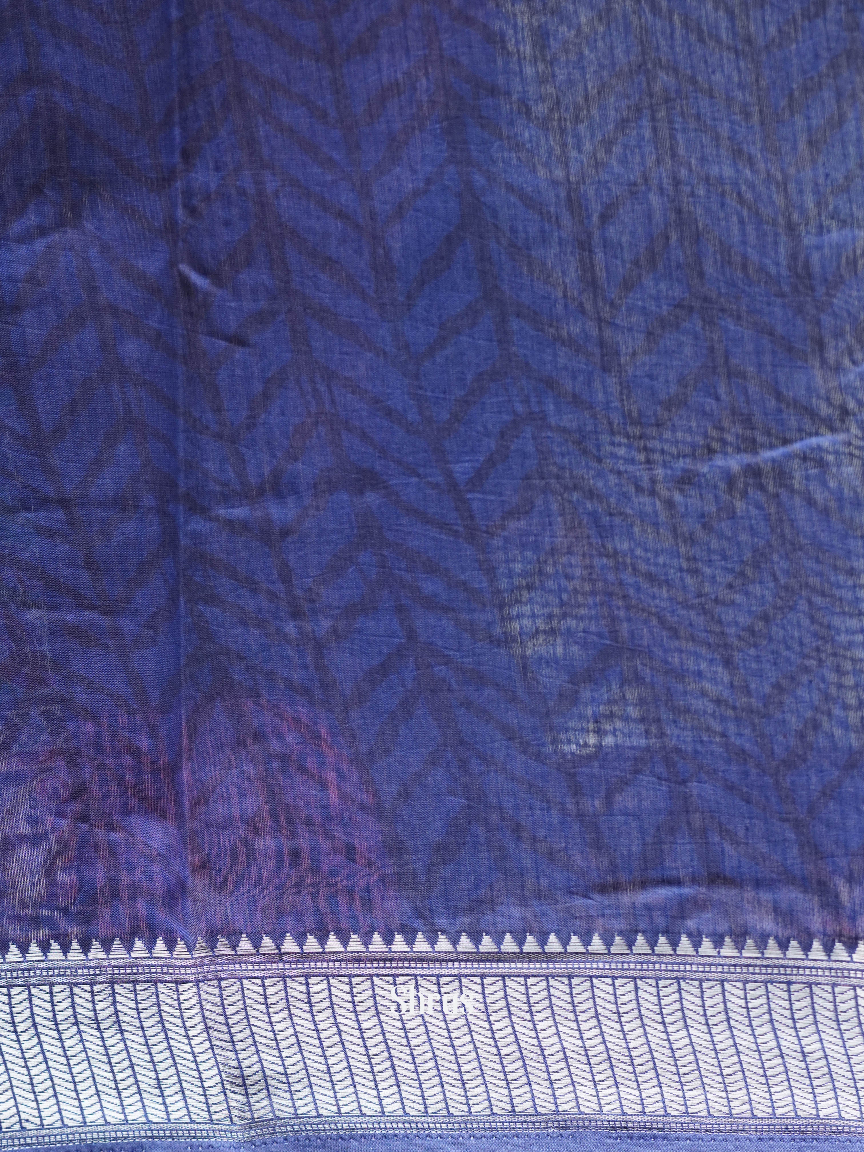 Bluish Green & Light Navy Blue - Art modal Saree - Shop on ShrusEternity.com