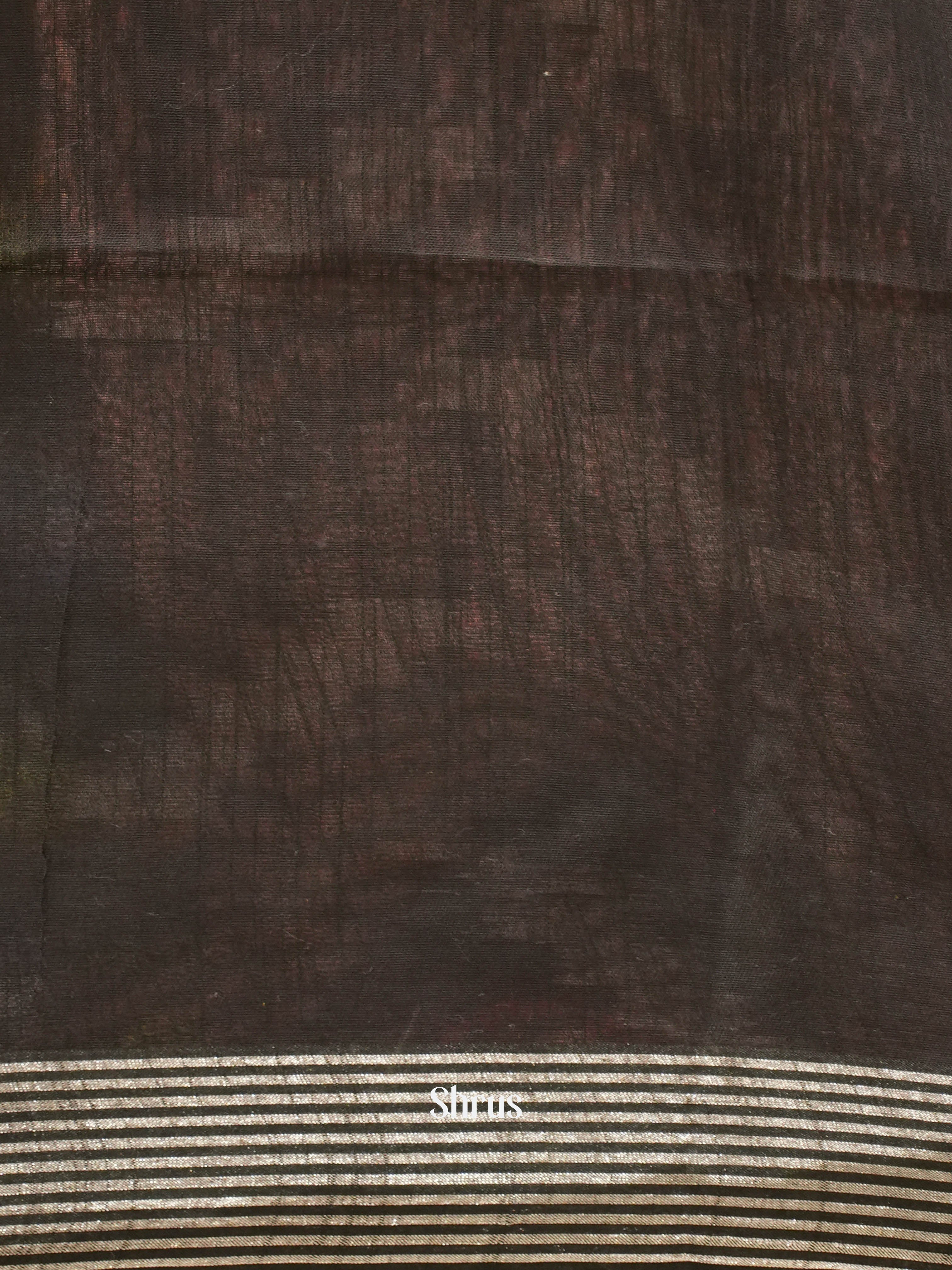 Mustard & Black - Semi ikkat Saree - Shop on ShrusEternity.com