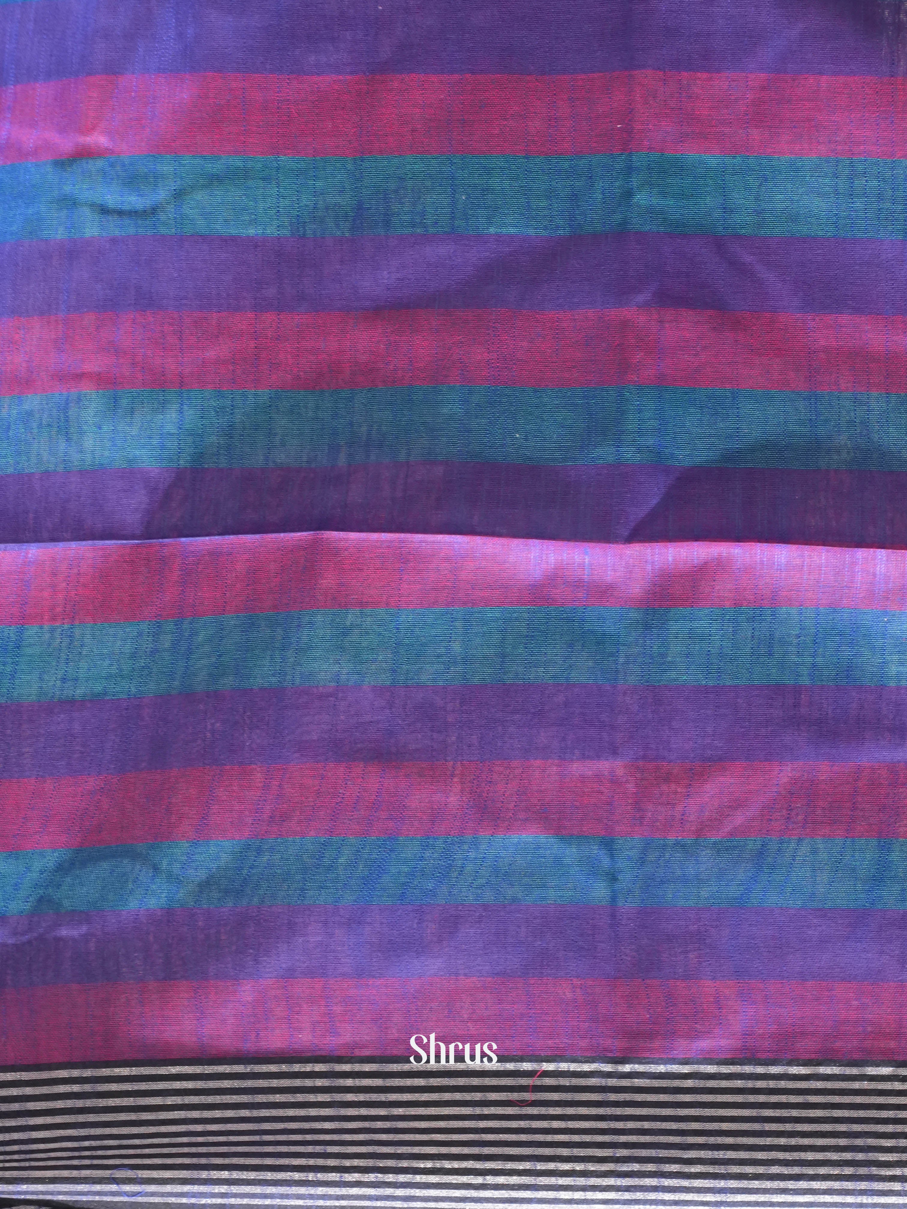 Grey & Blue - semi ikkat Saree - Shop on ShrusEternity.com