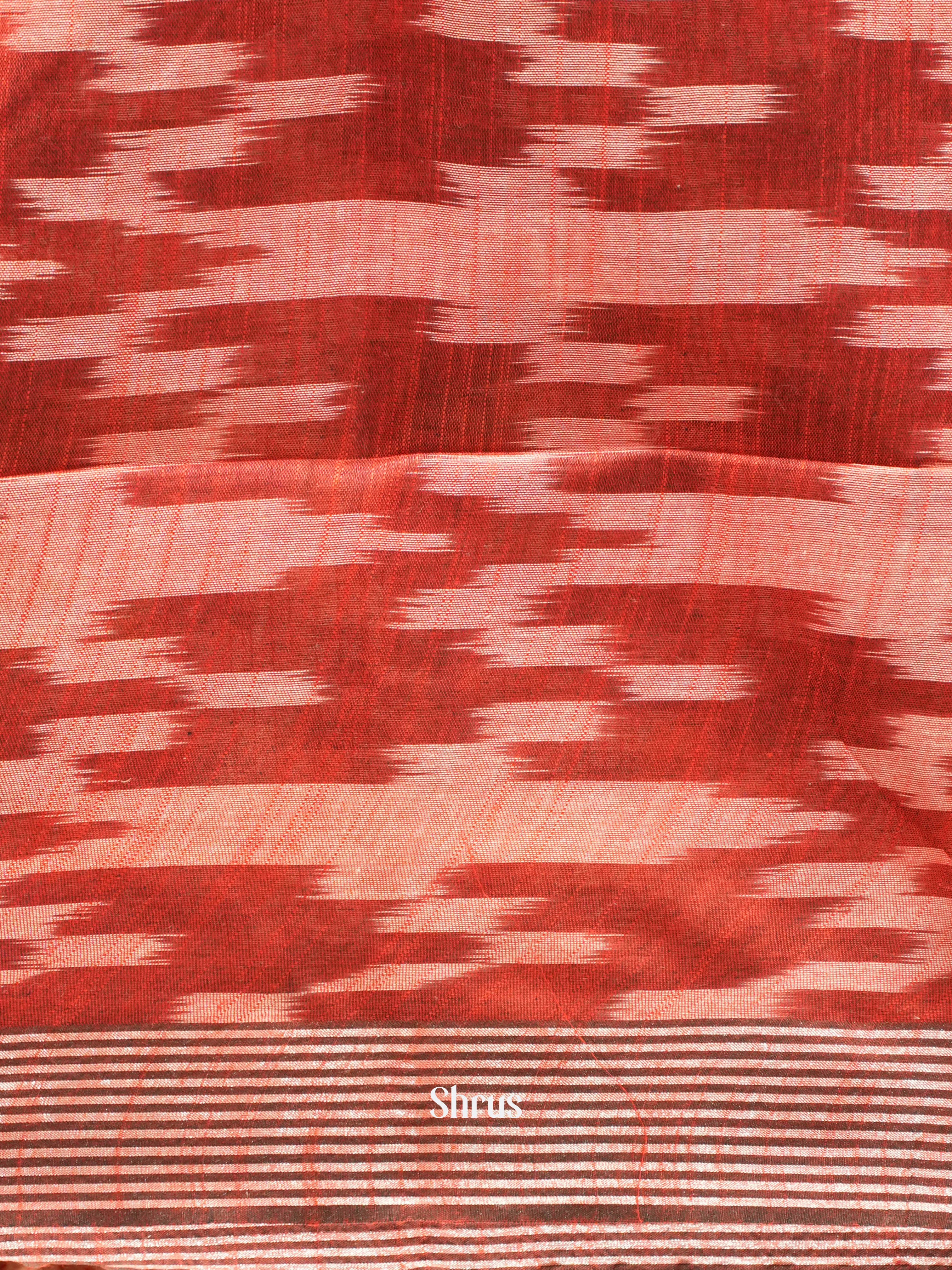 Pink & Red - Semi ikkat Saree - Shop on ShrusEternity.com