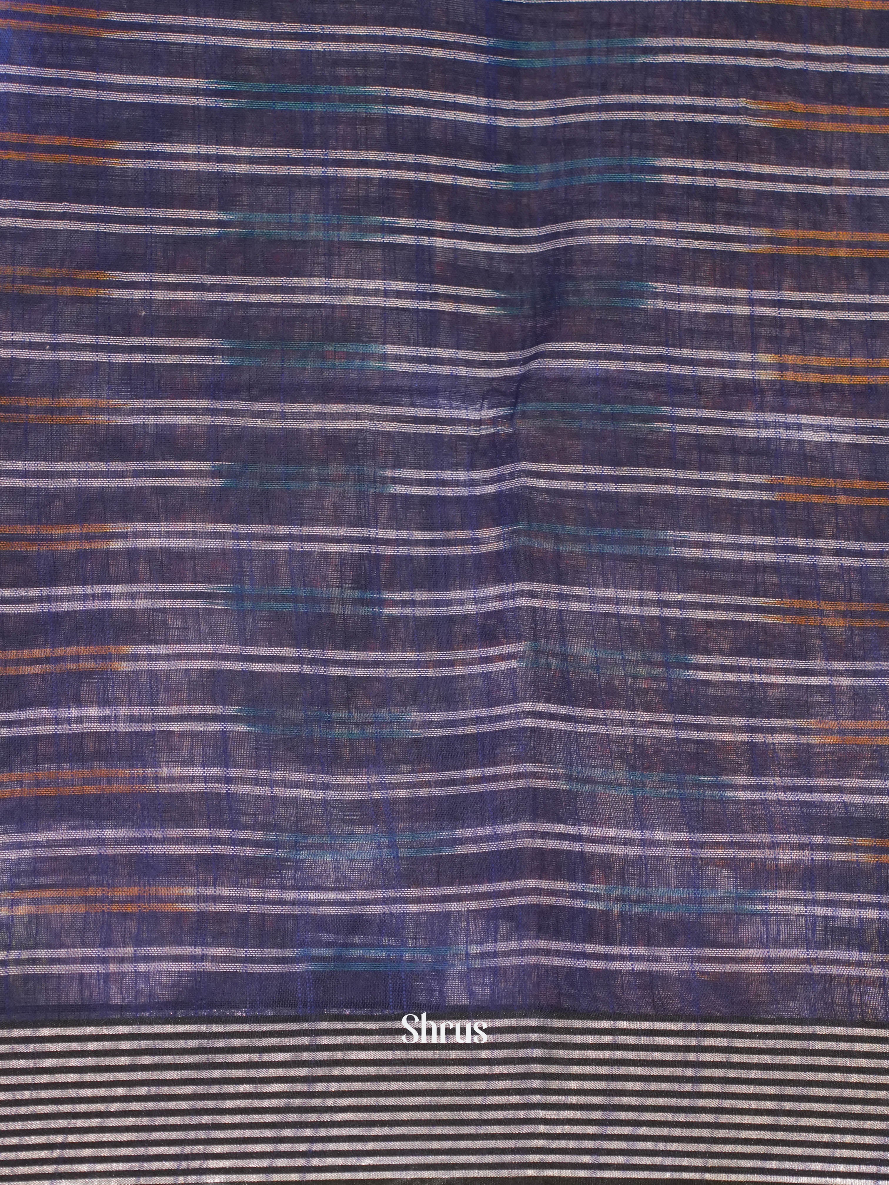 Blue & Grey - semi ikkat Saree - Shop on ShrusEternity.com