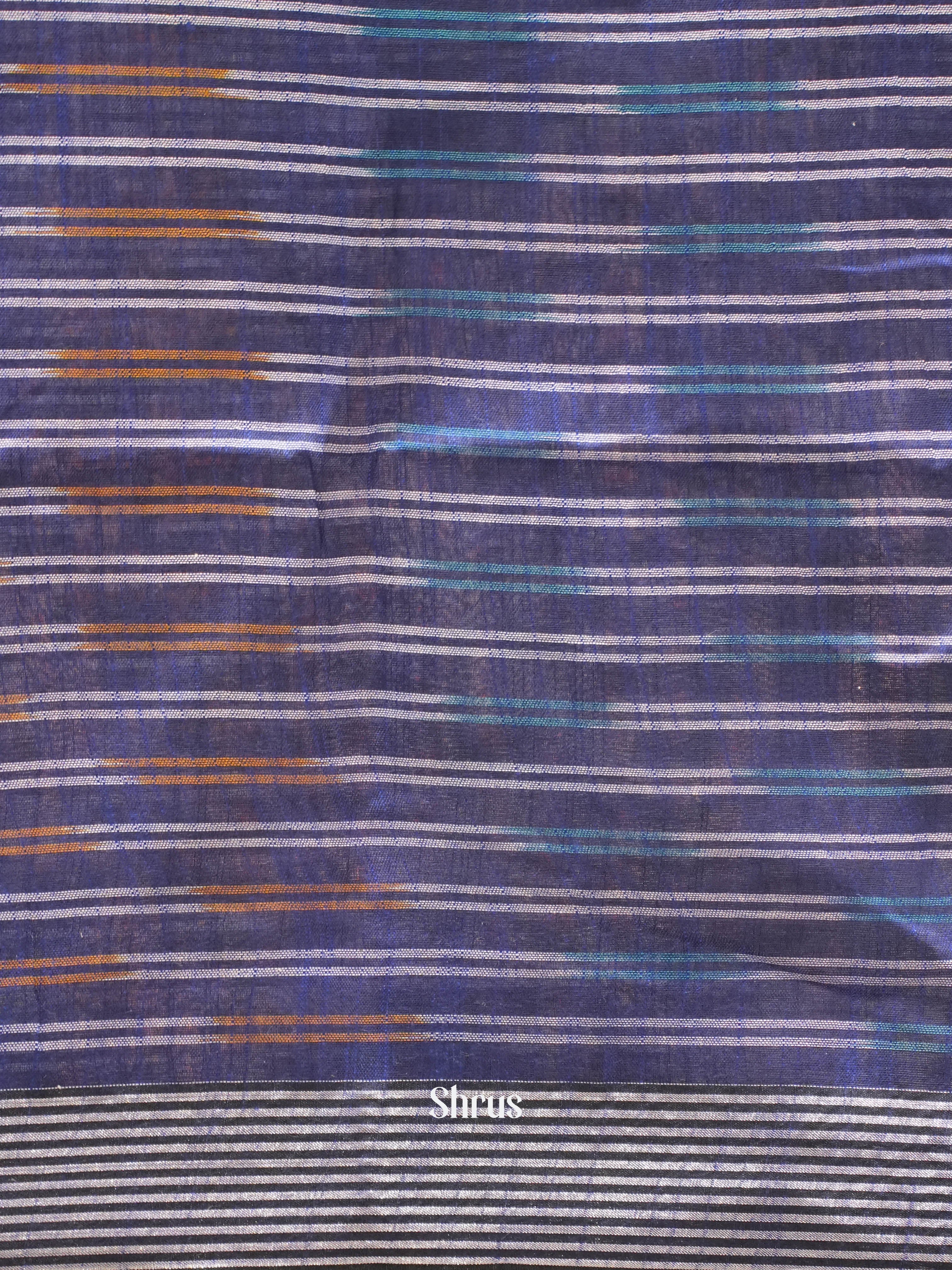 Grey & Blue - semi ikkat Saree - Shop on ShrusEternity.com
