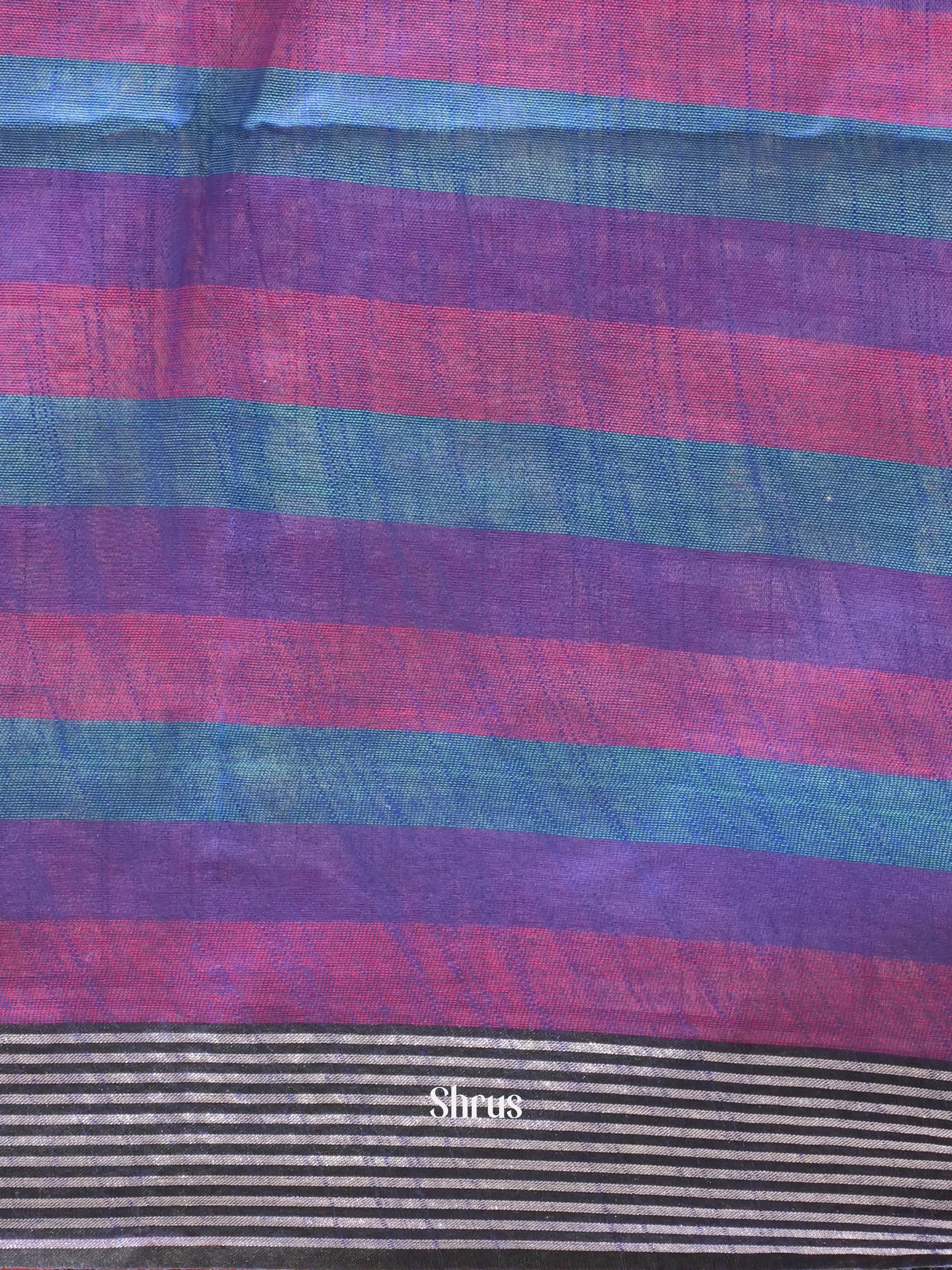 Pink & Blue - semi ikkat Saree - Shop on ShrusEternity.com