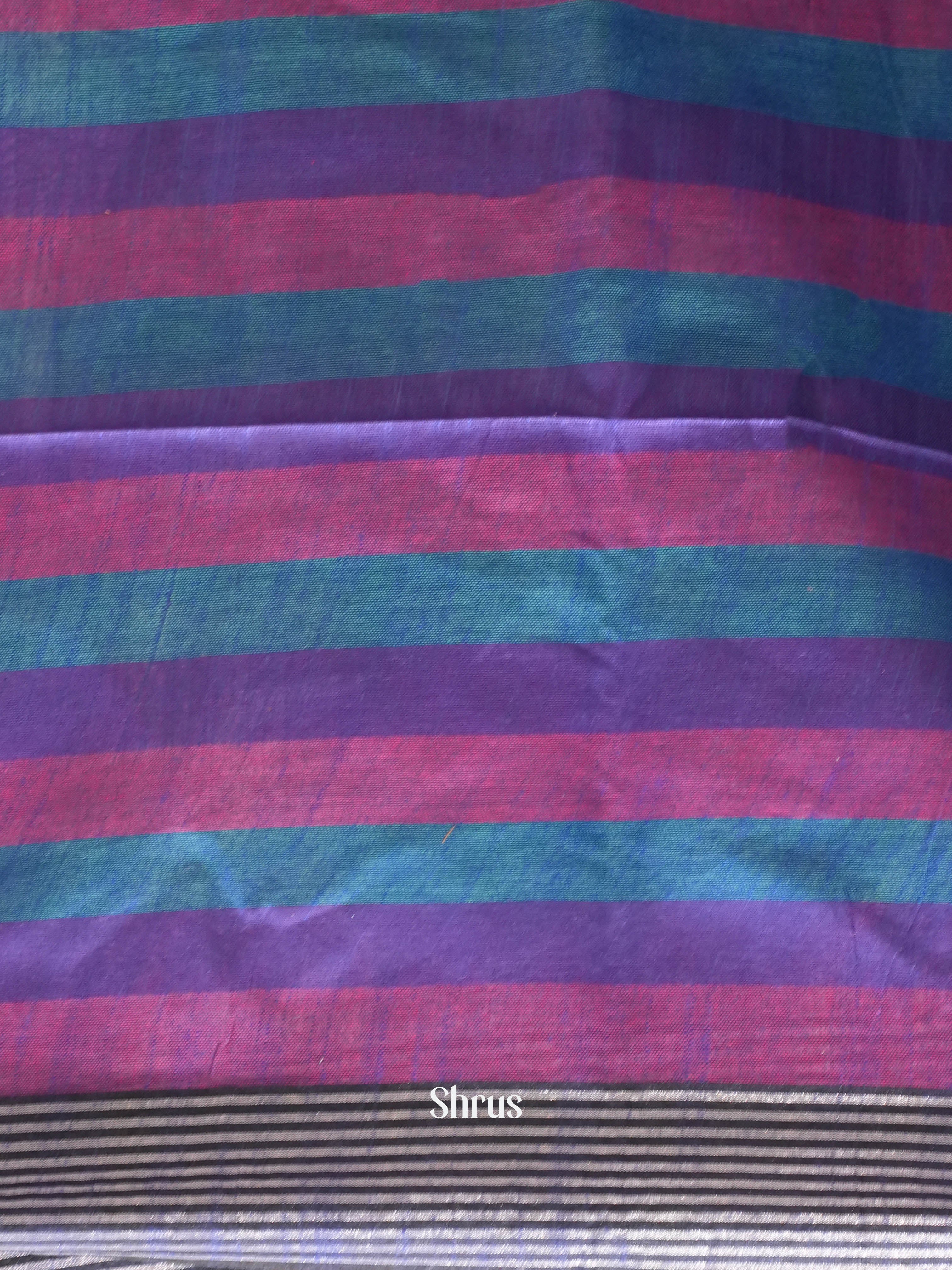 Peach & Blue - semi ikkat Saree - Shop on ShrusEternity.com