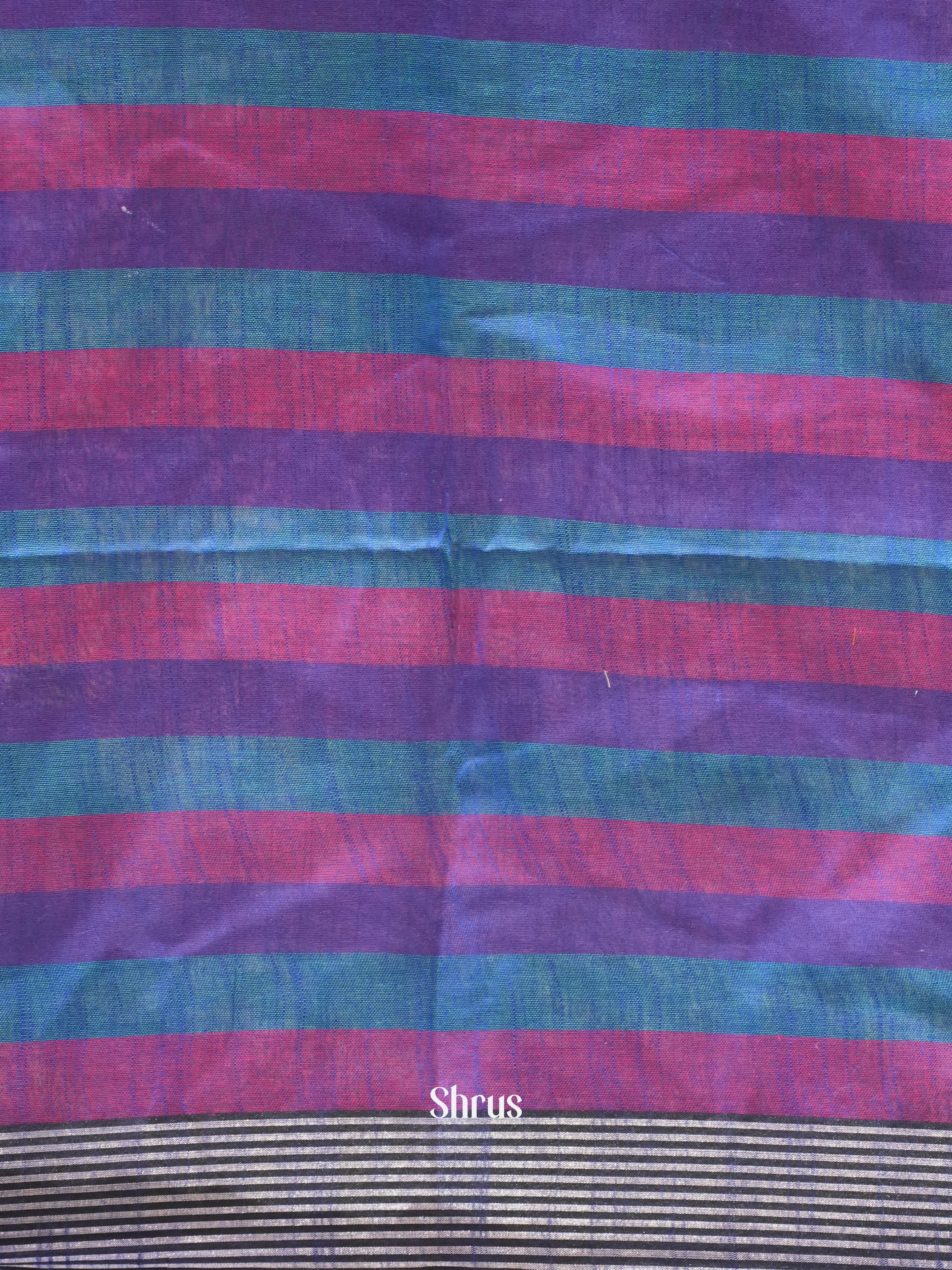 Yellow & Blue - semi ikkat Saree - Shop on ShrusEternity.com