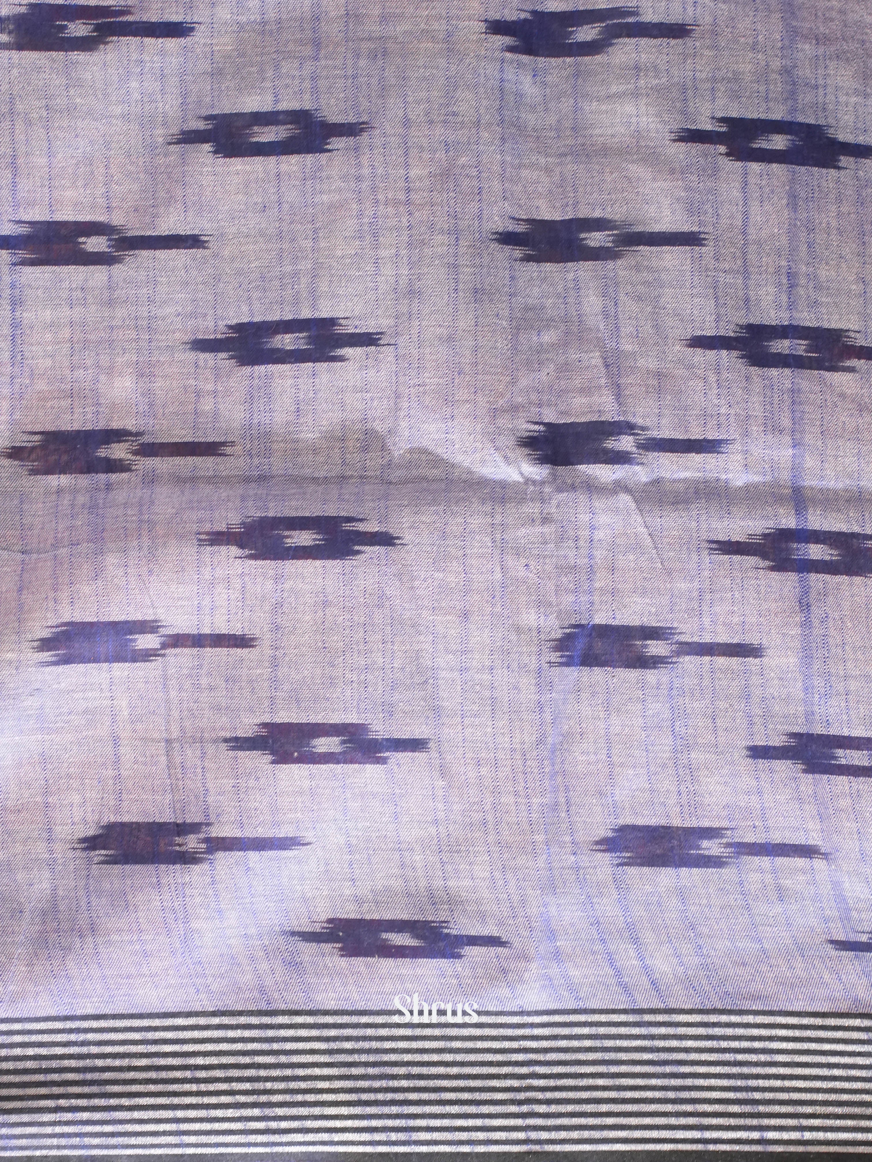 Grey & Blue - semi ikkat Saree - Shop on ShrusEternity.com