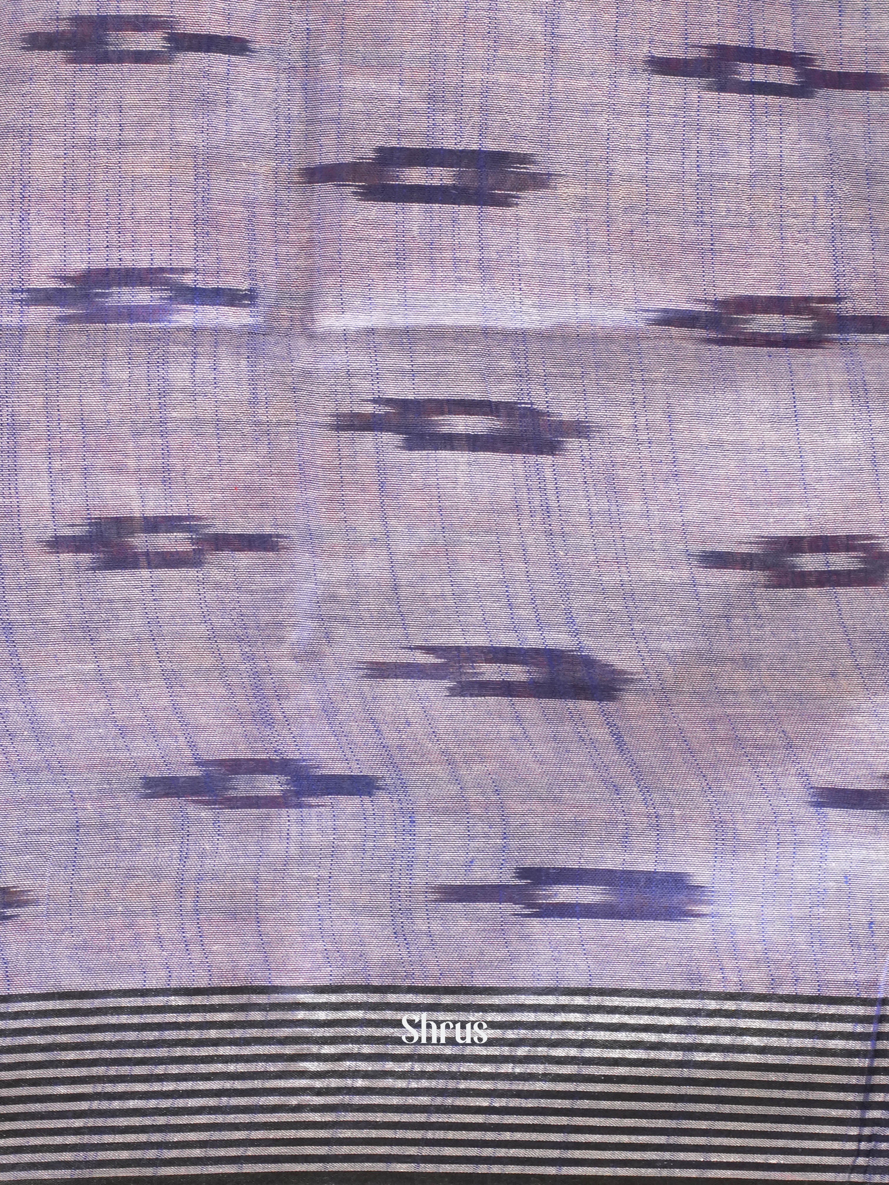 Blue & Grey- semi ikkat Saree - Shop on ShrusEternity.com
