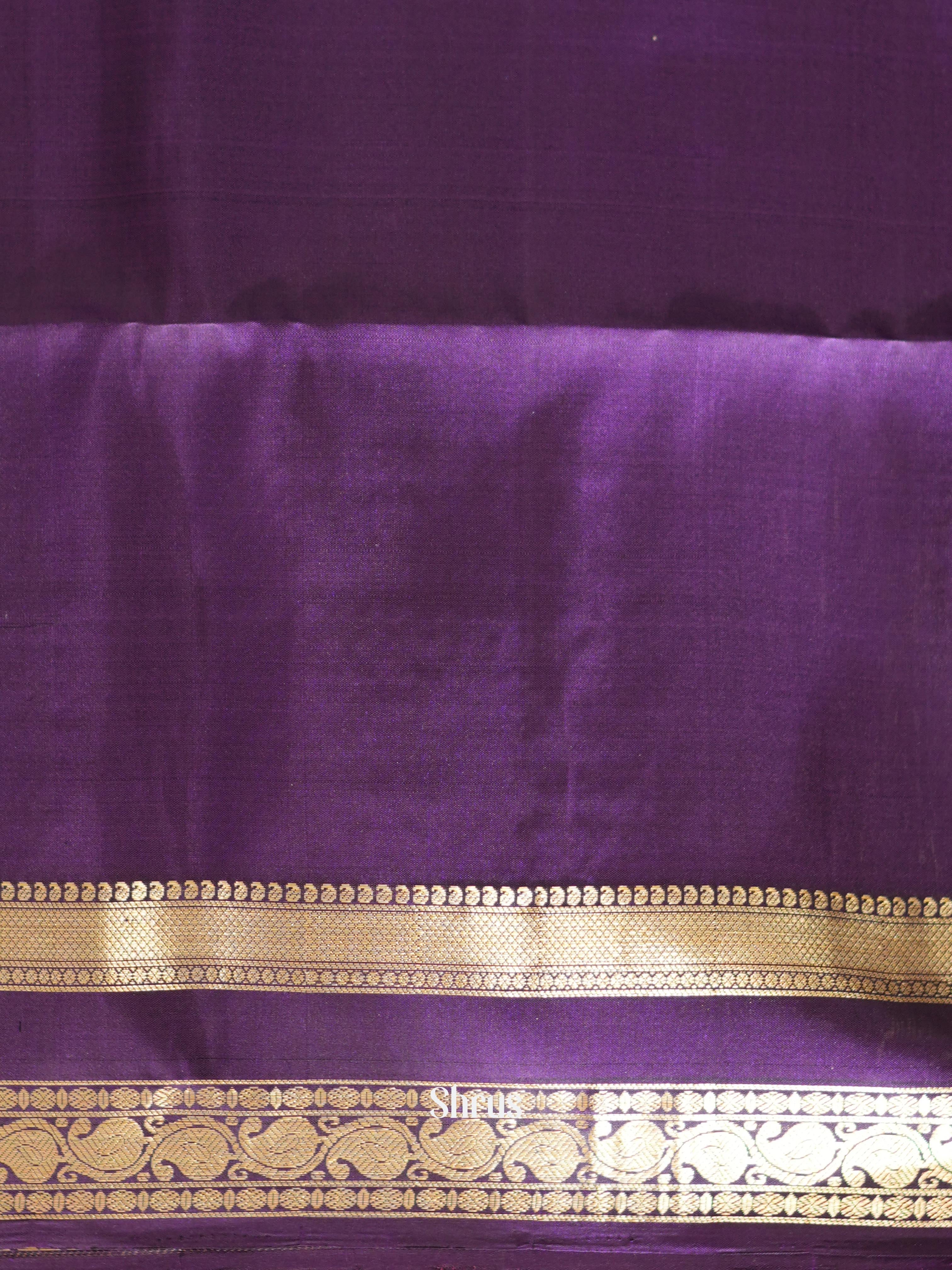 Blue & Purple - Soft Silk Saree - Shop on ShrusEternity.com