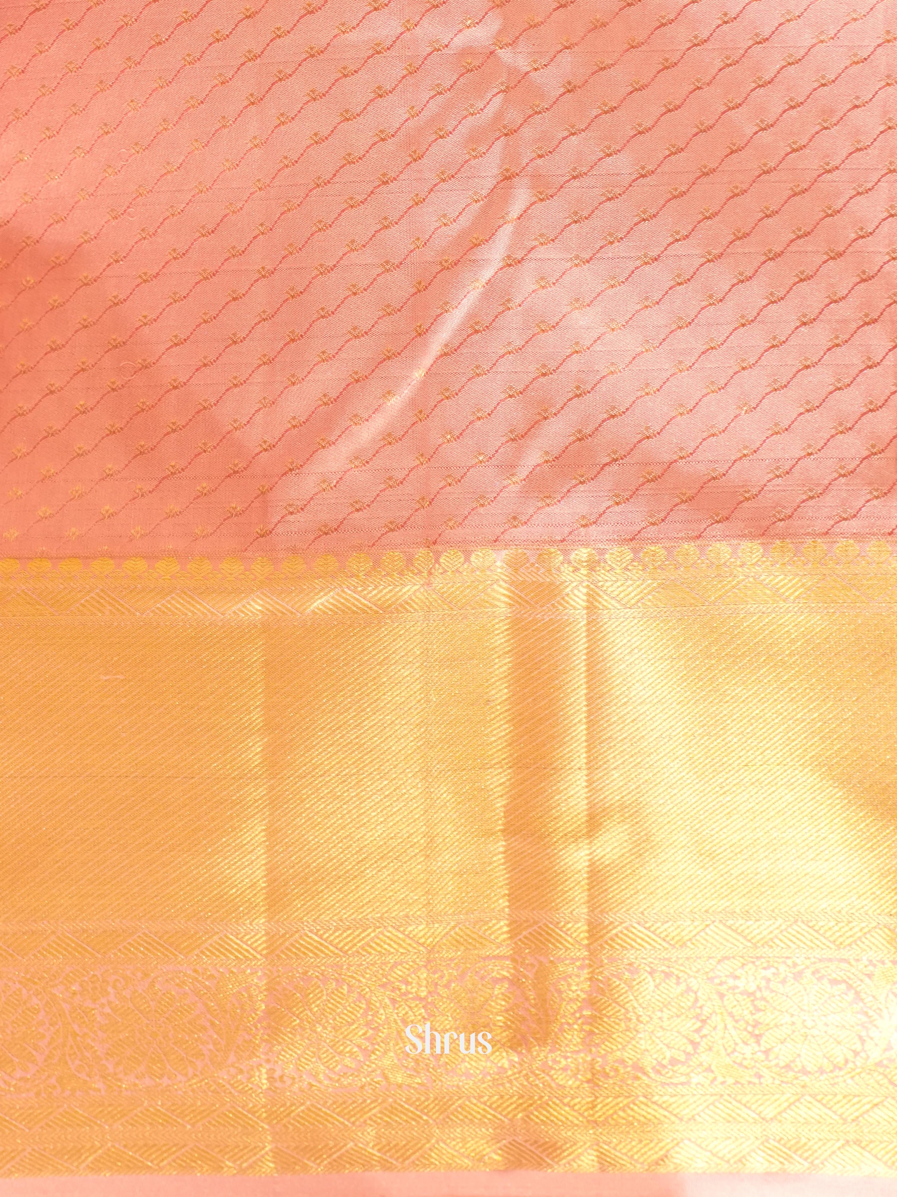Exquisite Yellow and Pink Pure Kanchipuram silk Saree Adorned With a Unique Leaf-Woven Motifs-3