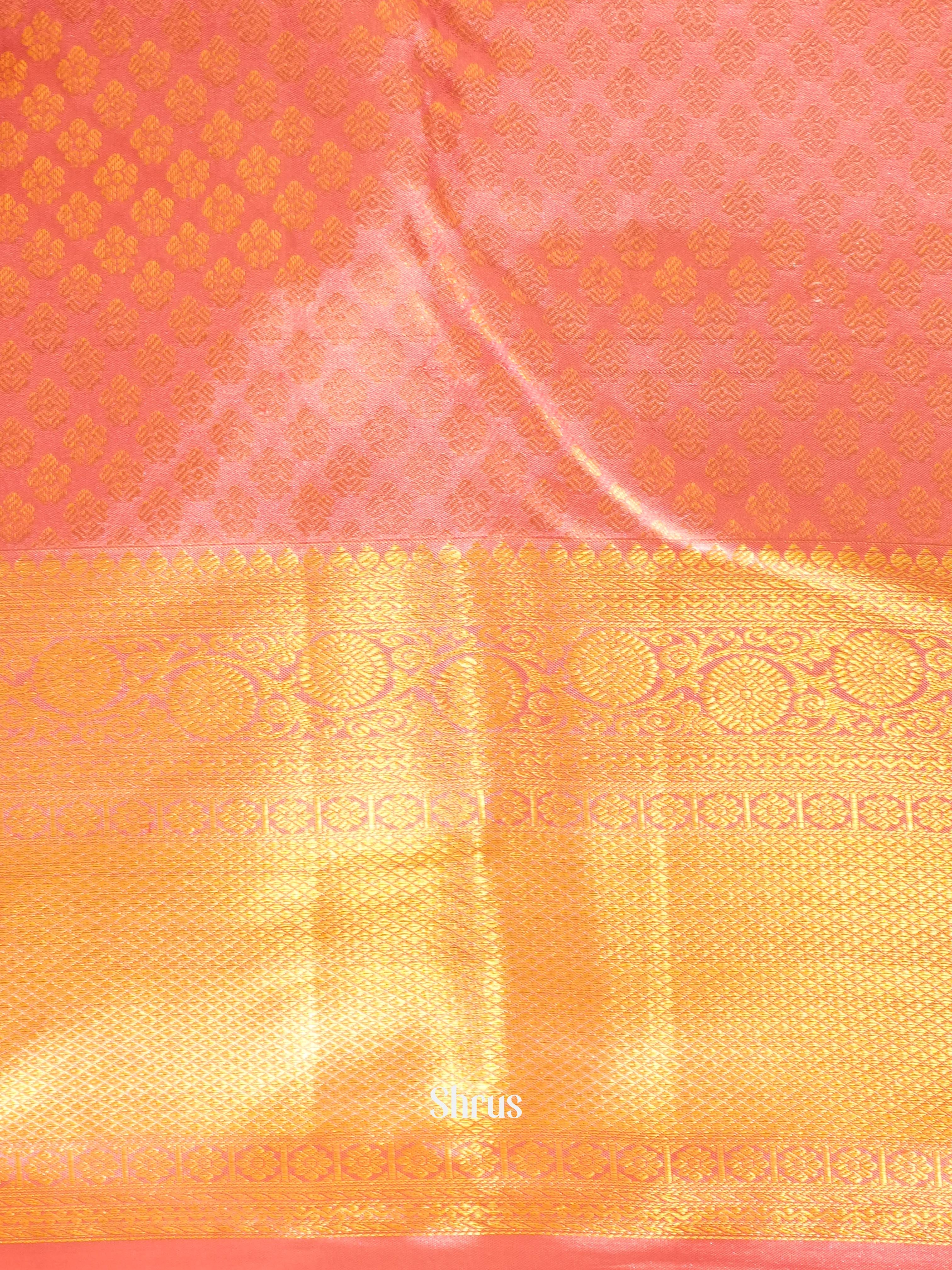 Exquisite Mustard and Pink Bridal Kanchipuram silk Saree With Floral Nestling Pattern-3