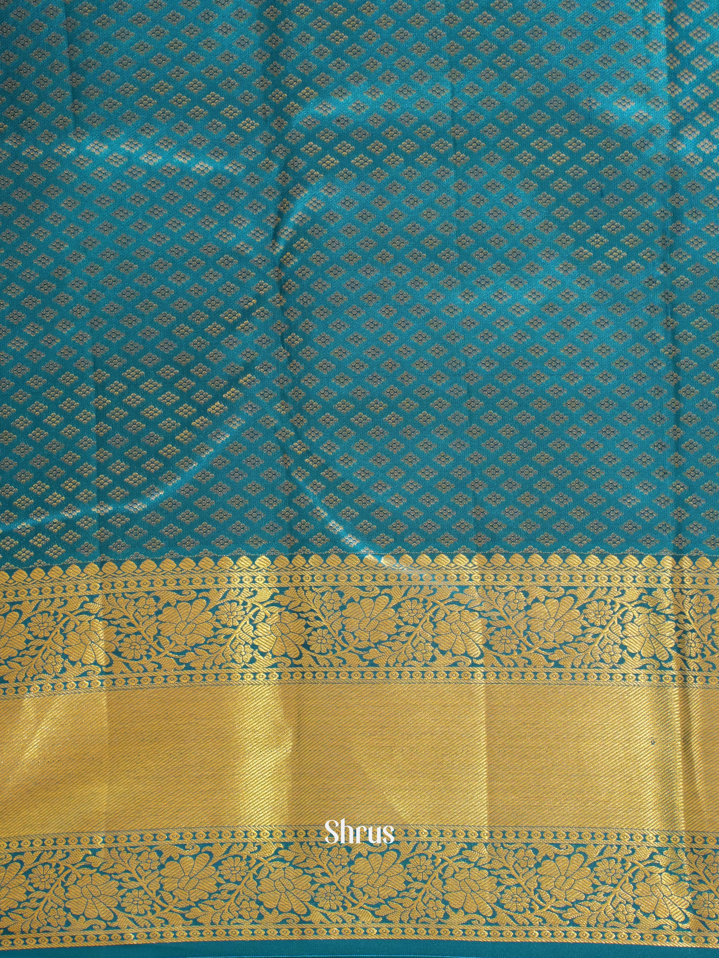 Charming Pink and Blue Pure Kanchipuram silk Saree With Intricately Woven Floral Pattern-3