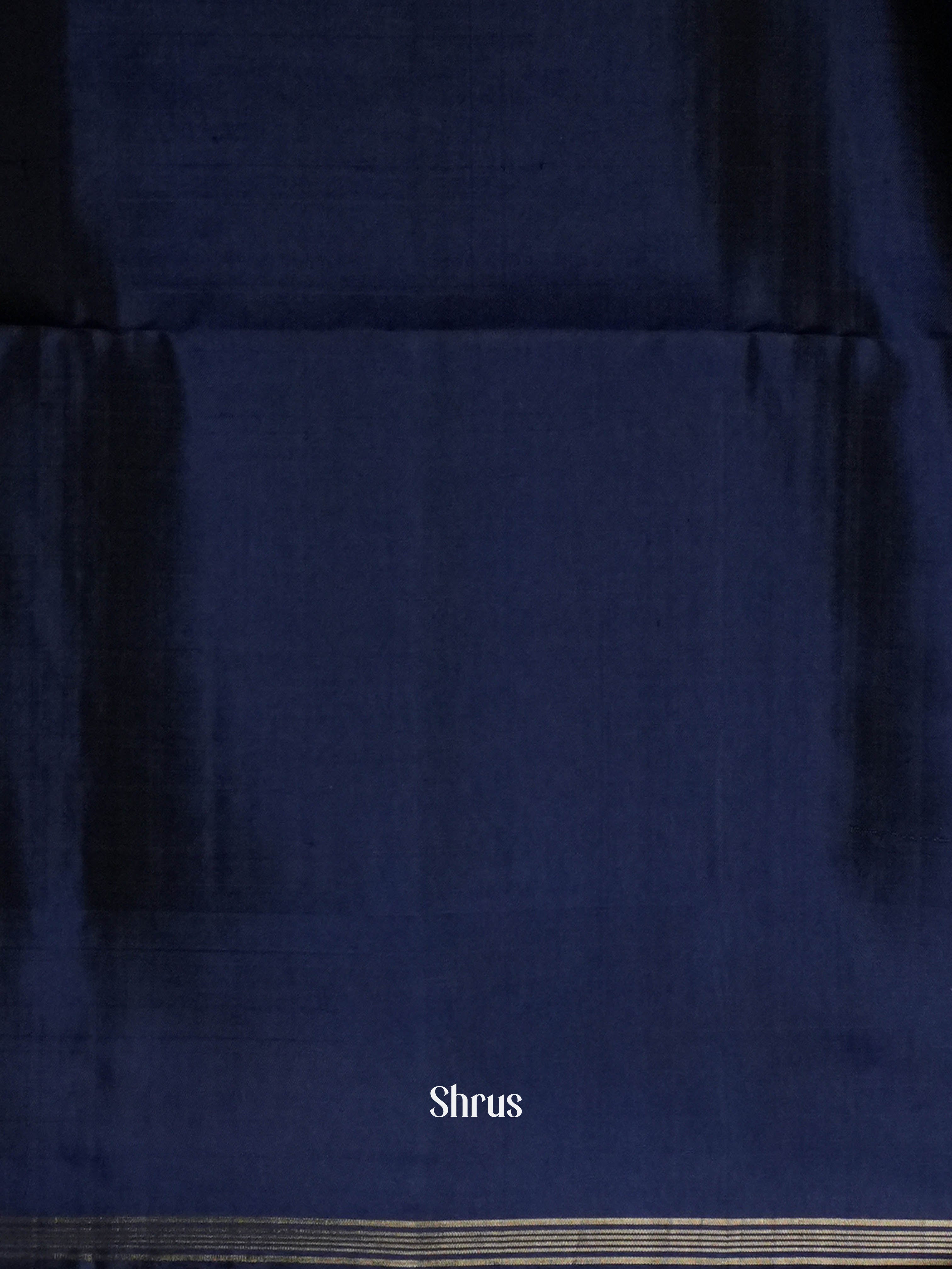 Dark Brown & Deep Indigo - Soft Silk Saree - Shop on ShrusEternity.com