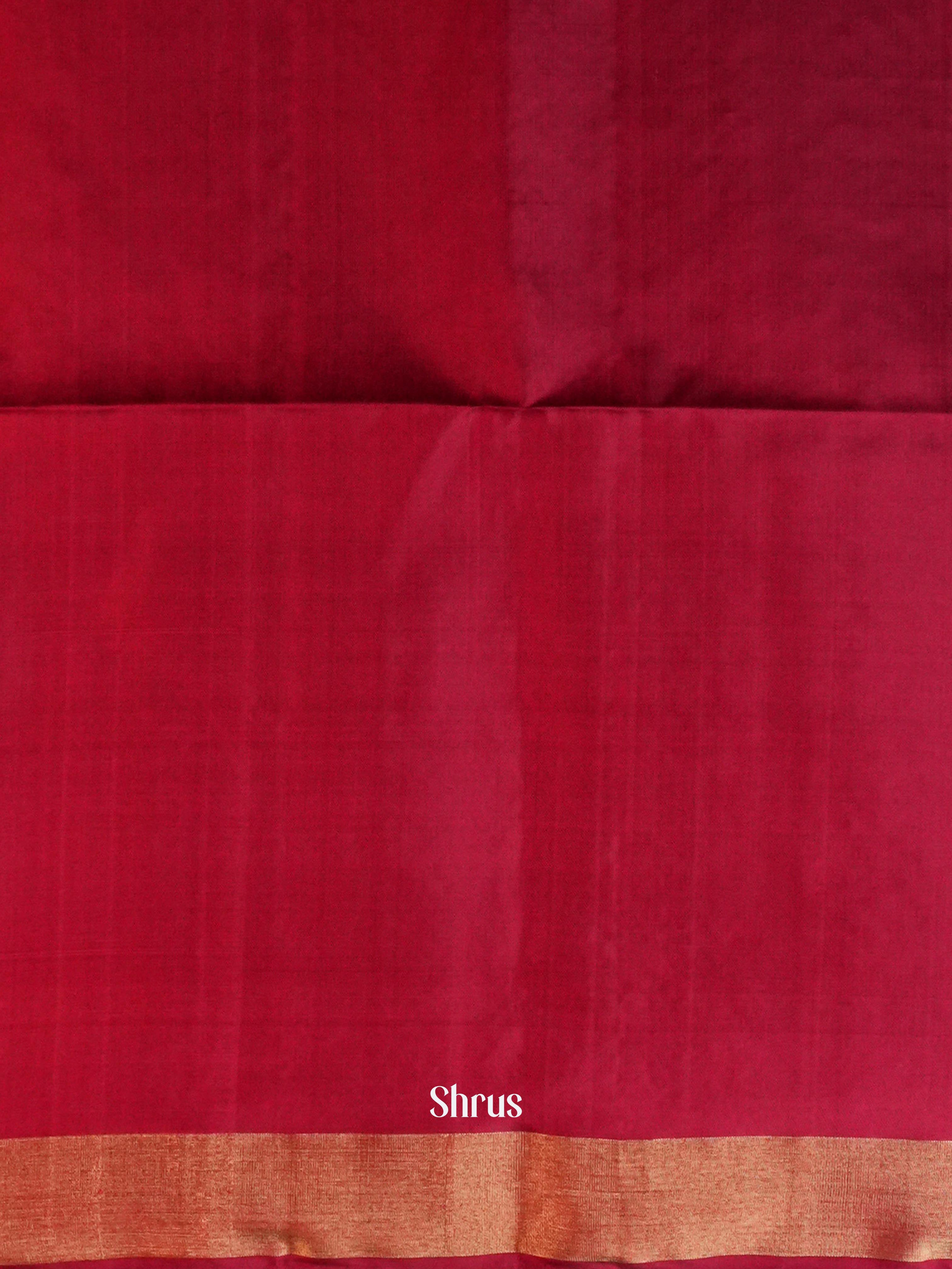 Golden Orange & Red - Soft Silk Saree - Shop on ShrusEternity.com