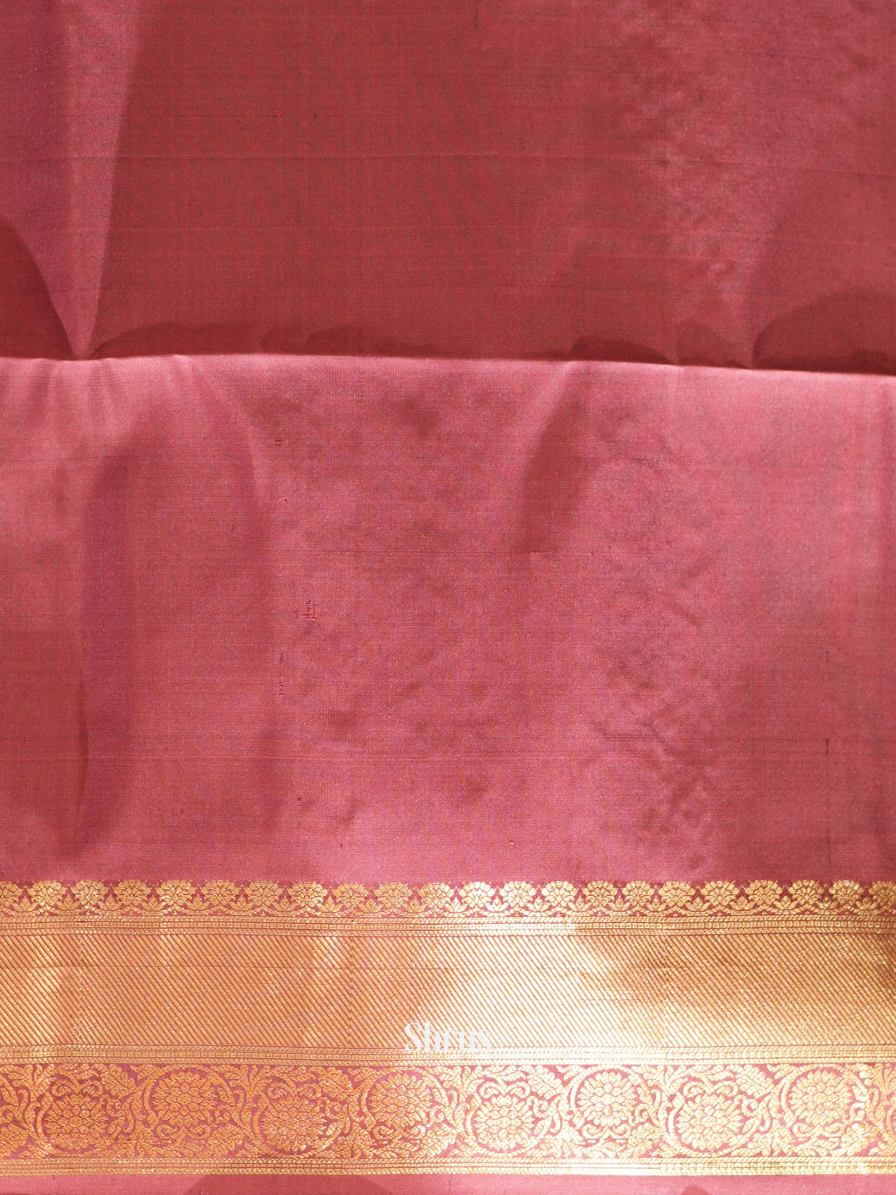 Purple & Maroon - Kanchi Border Soft Silk Saree - Shop on ShrusEternity.com