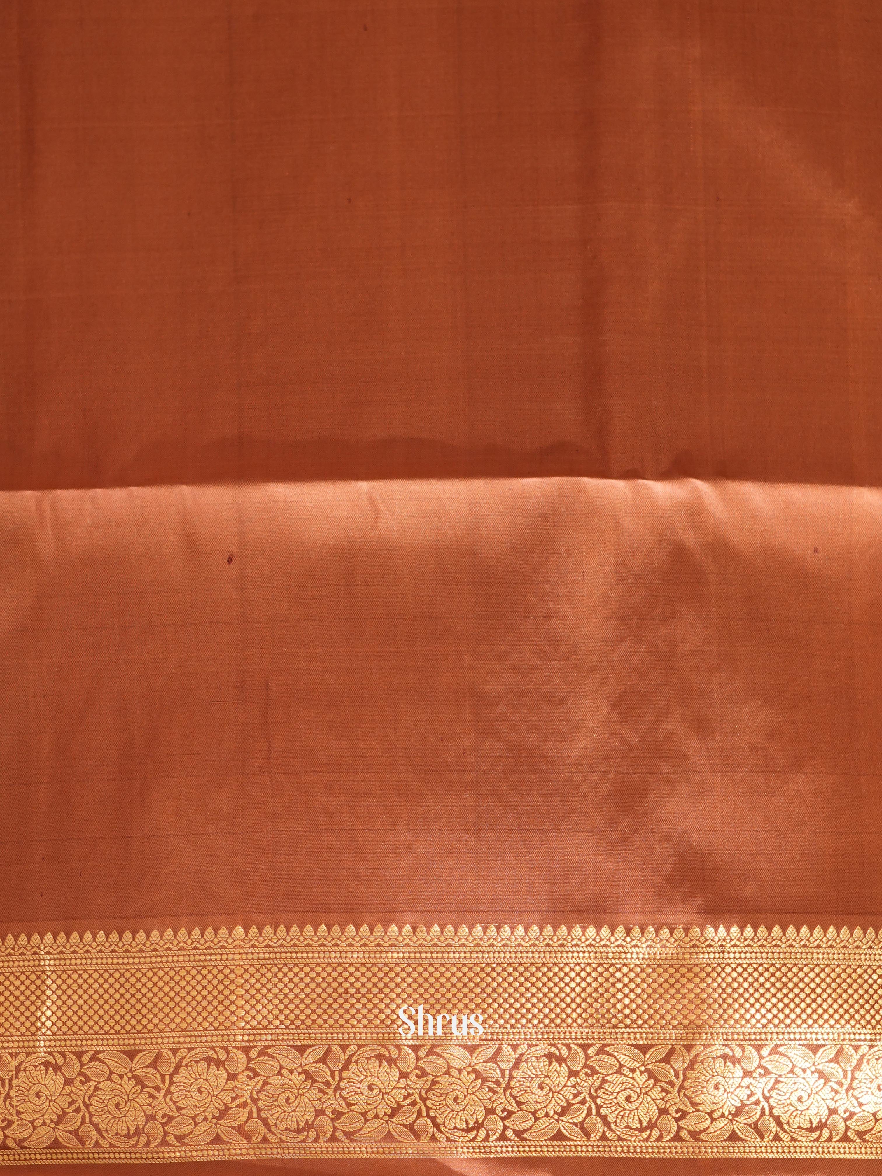 Wine & Brown - Kanchi Border Soft Silk Saree-2