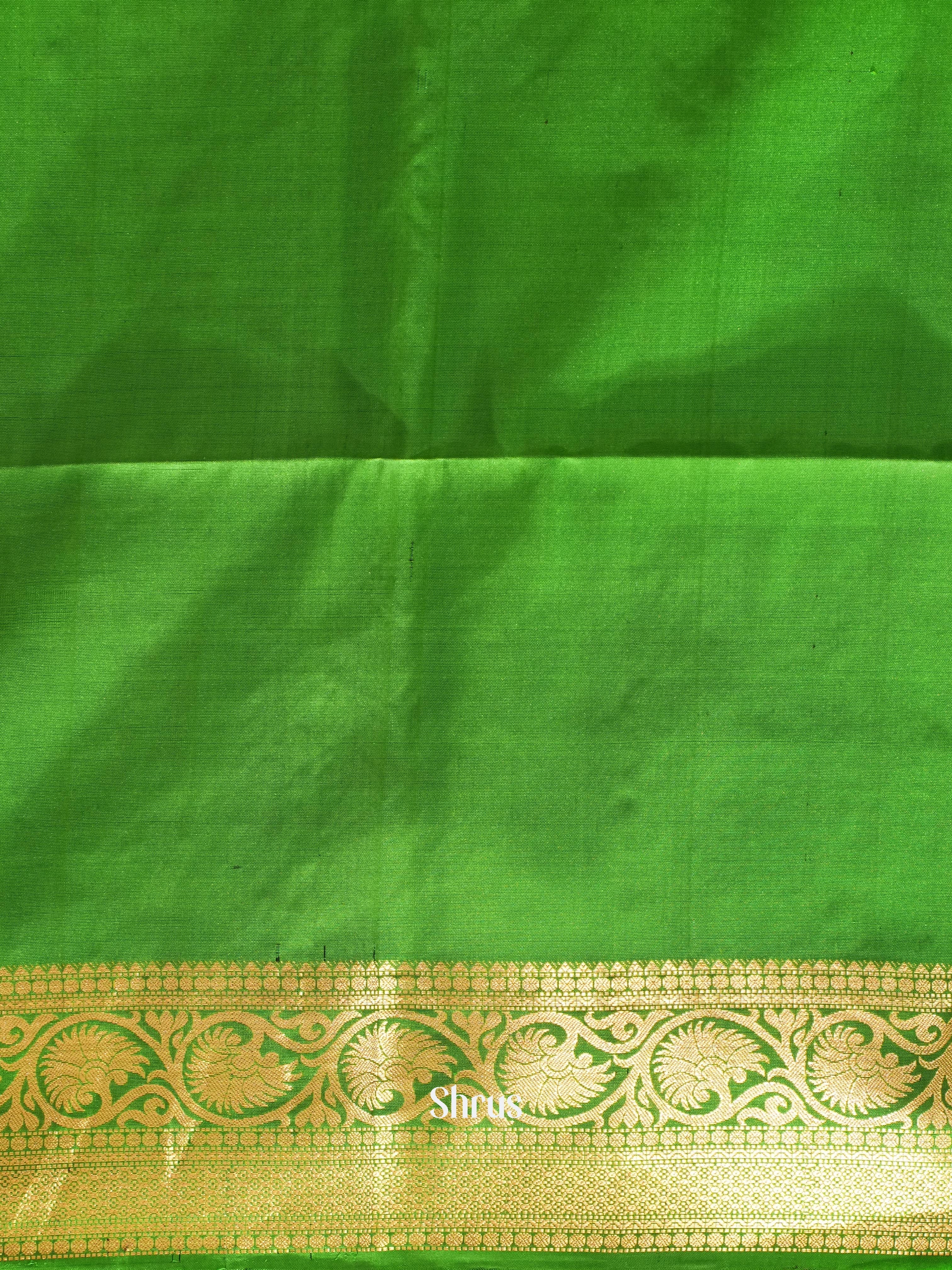 Maroon & Green - Kanchi Border Soft Silk Saree - Shop on ShrusEternity.com