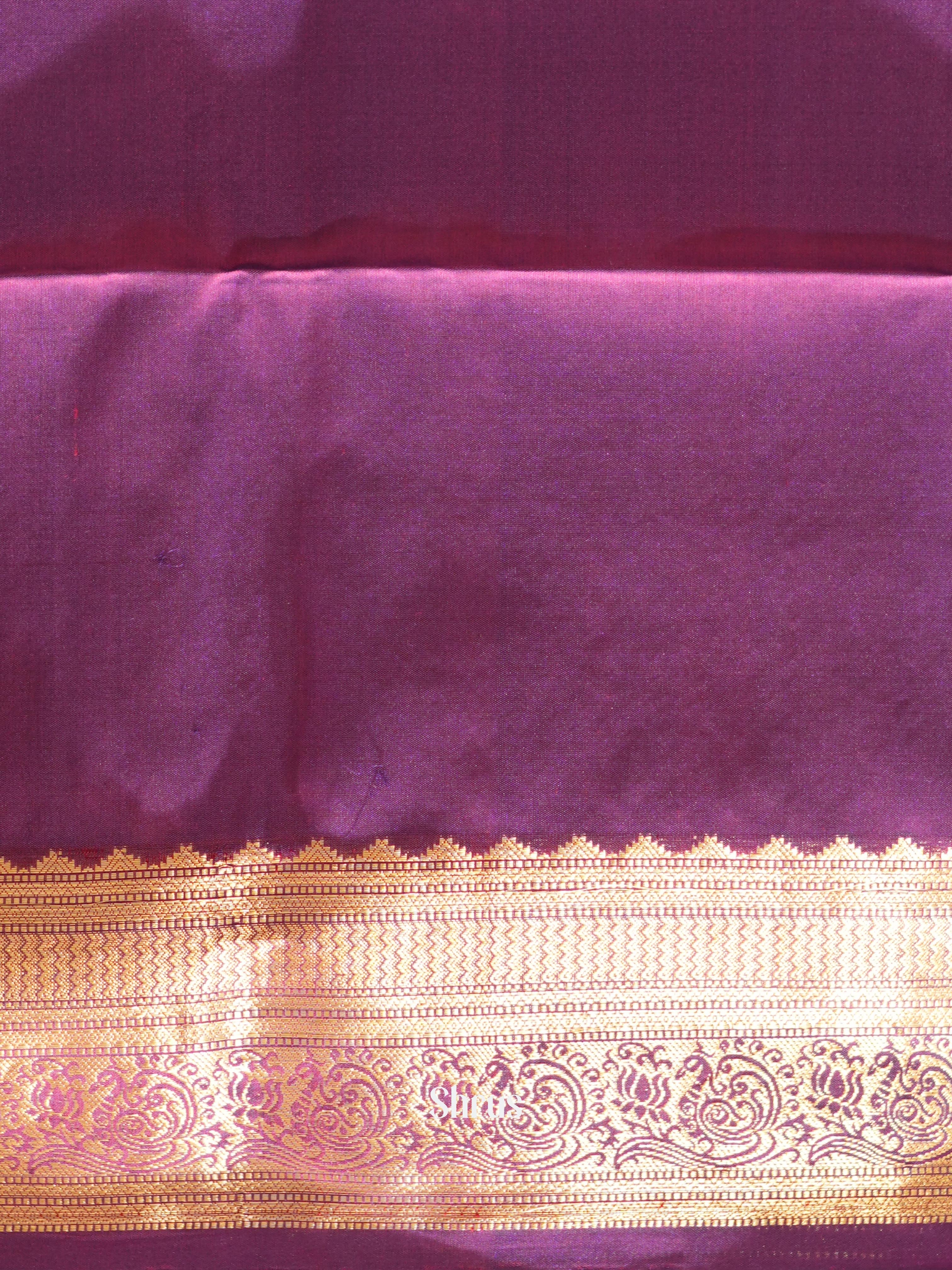 Red & Purple - Kanchi Border Soft Silk Saree - Shop on ShrusEternity.com