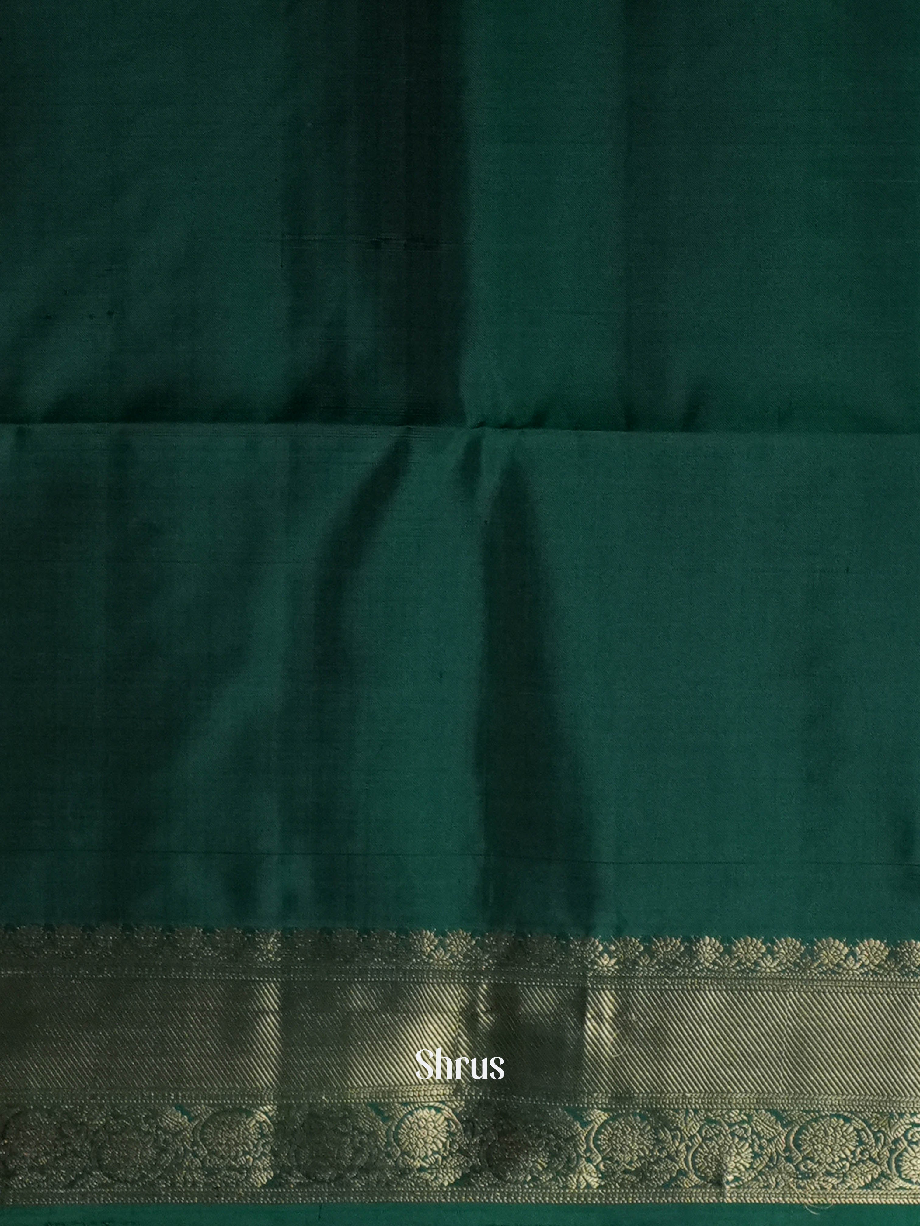 Honey & Green -Kanchi Border Soft Silk Saree - Shop on ShrusEternity.com