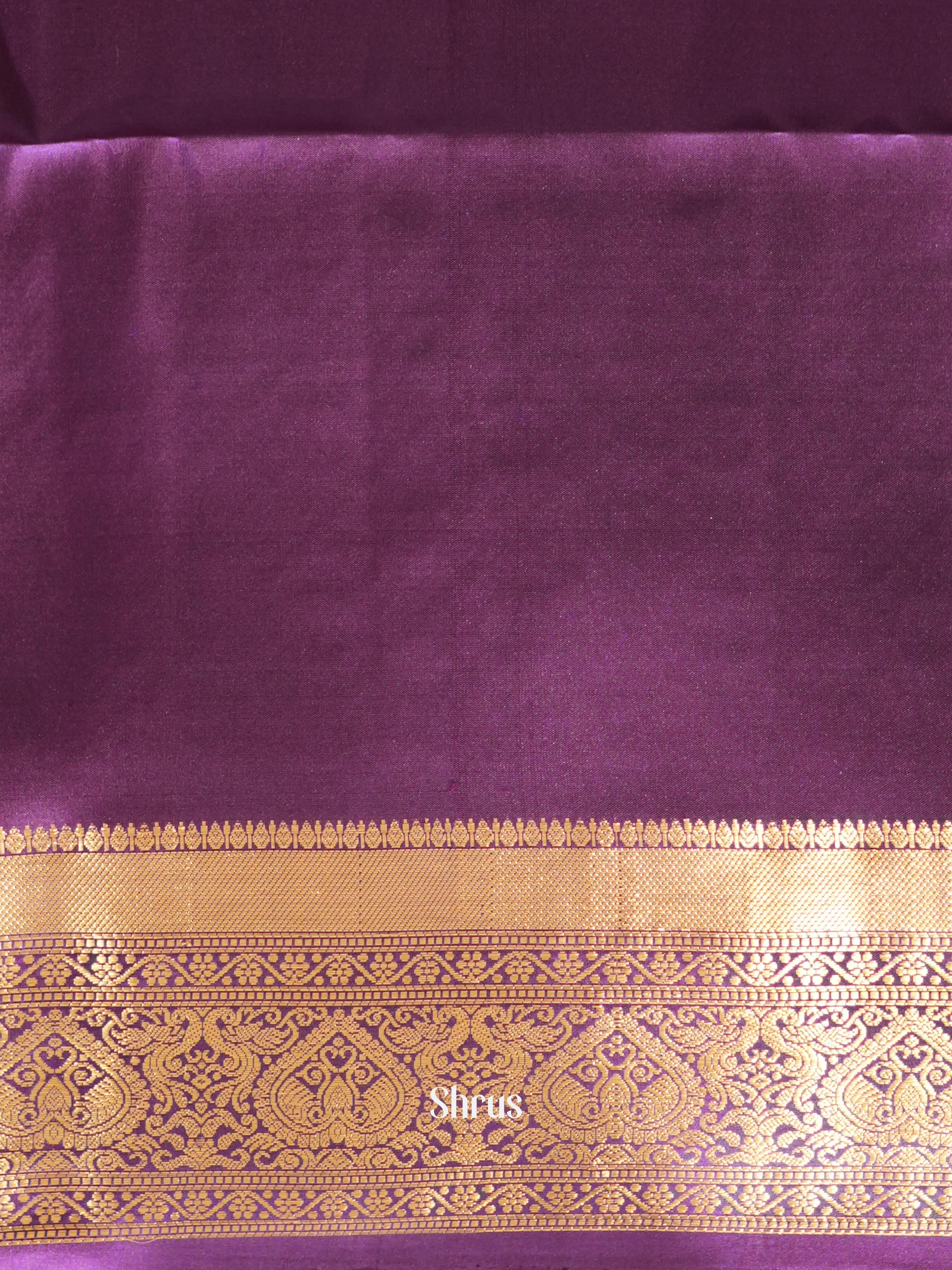 Purple & Violet - Kanchi Border Soft Silk Saree - Shop on ShrusEternity.com