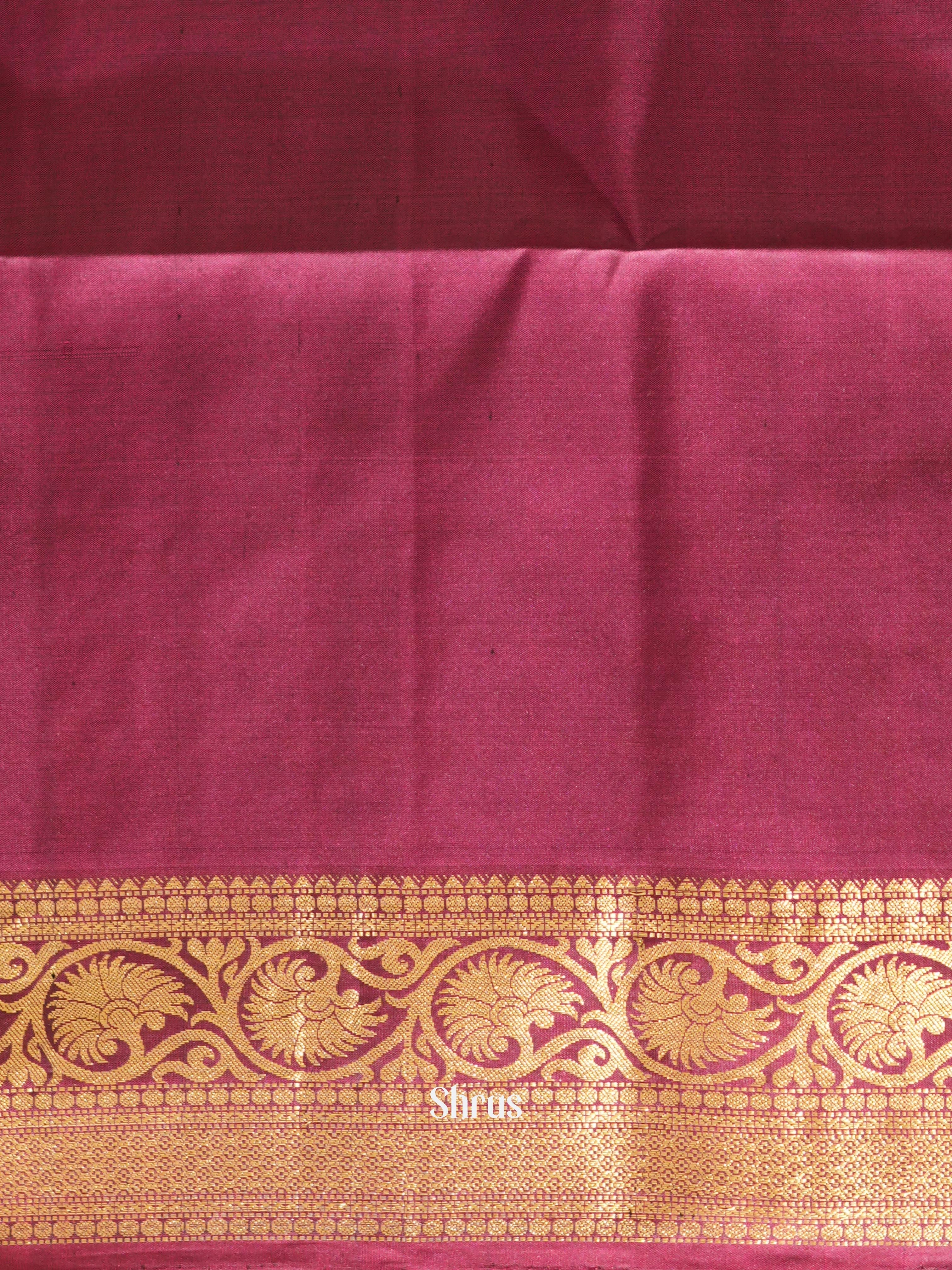 Green & Purple - Kanchi Border Soft Silk Saree - Shop on ShrusEternity.com