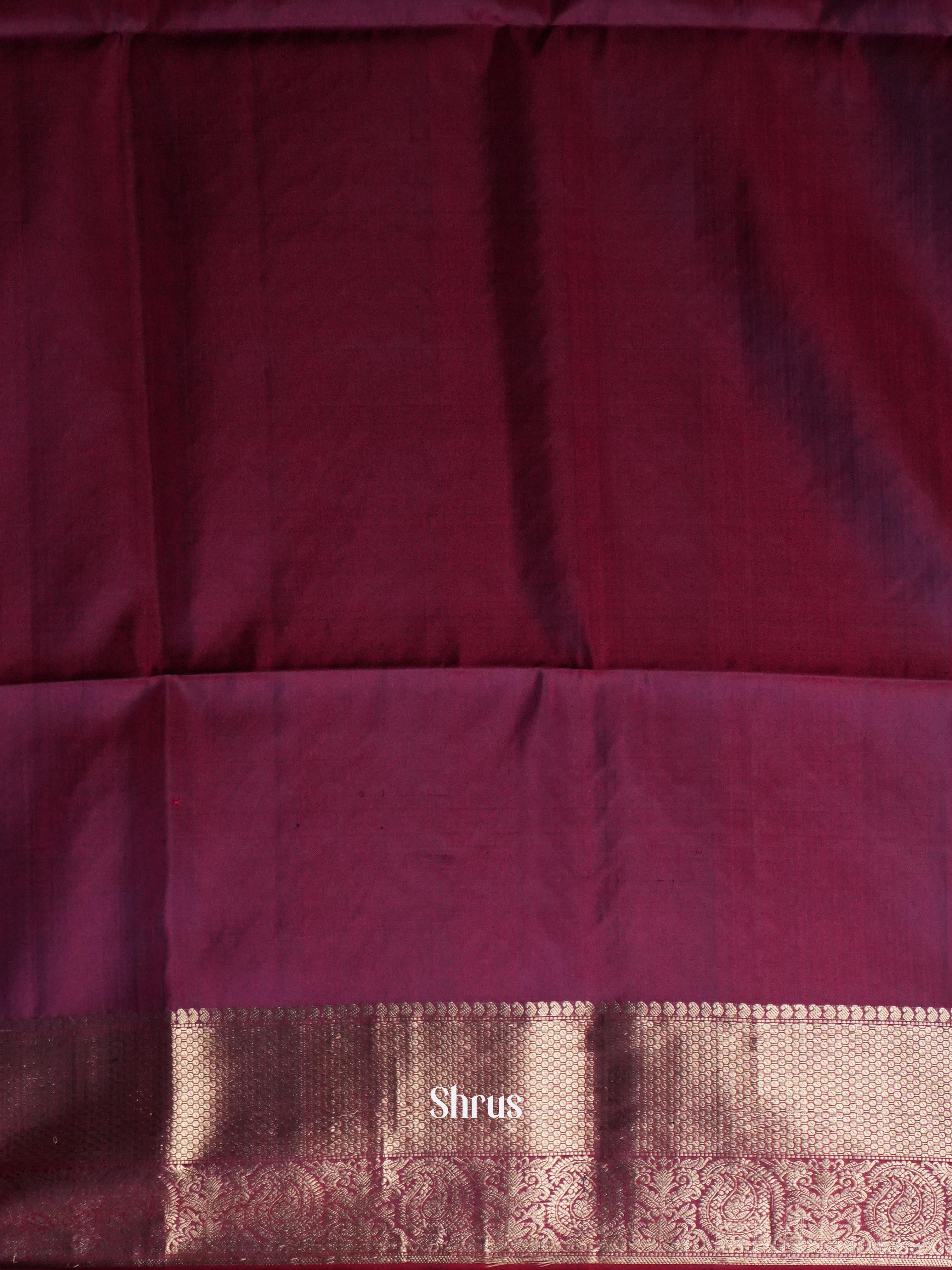 Dark Cyan & Red - Soft Silk Saree-2