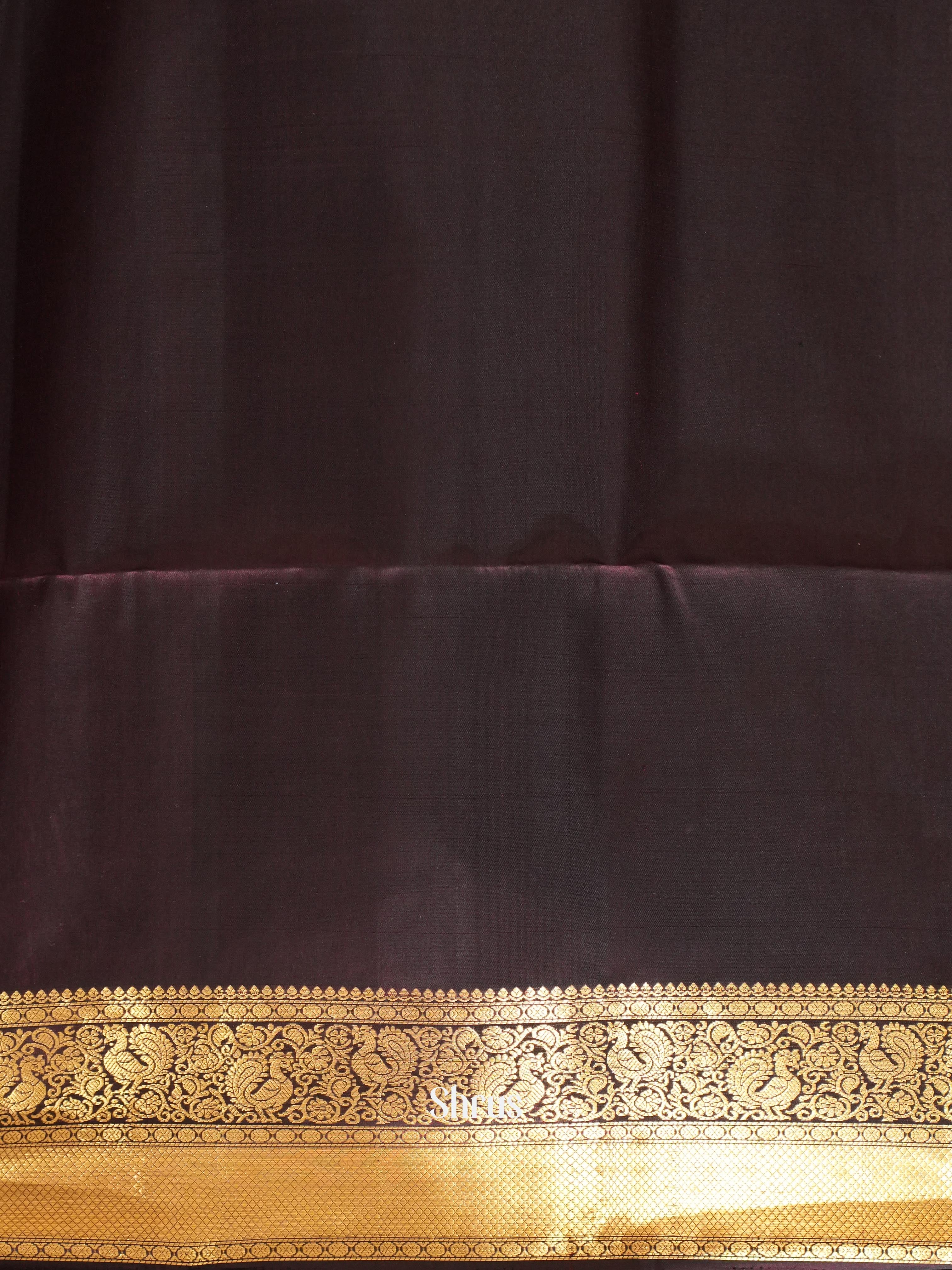 Maroon & Navy Blue - Kanchi Border Soft Silk Saree - Shop on ShrusEternity.com
