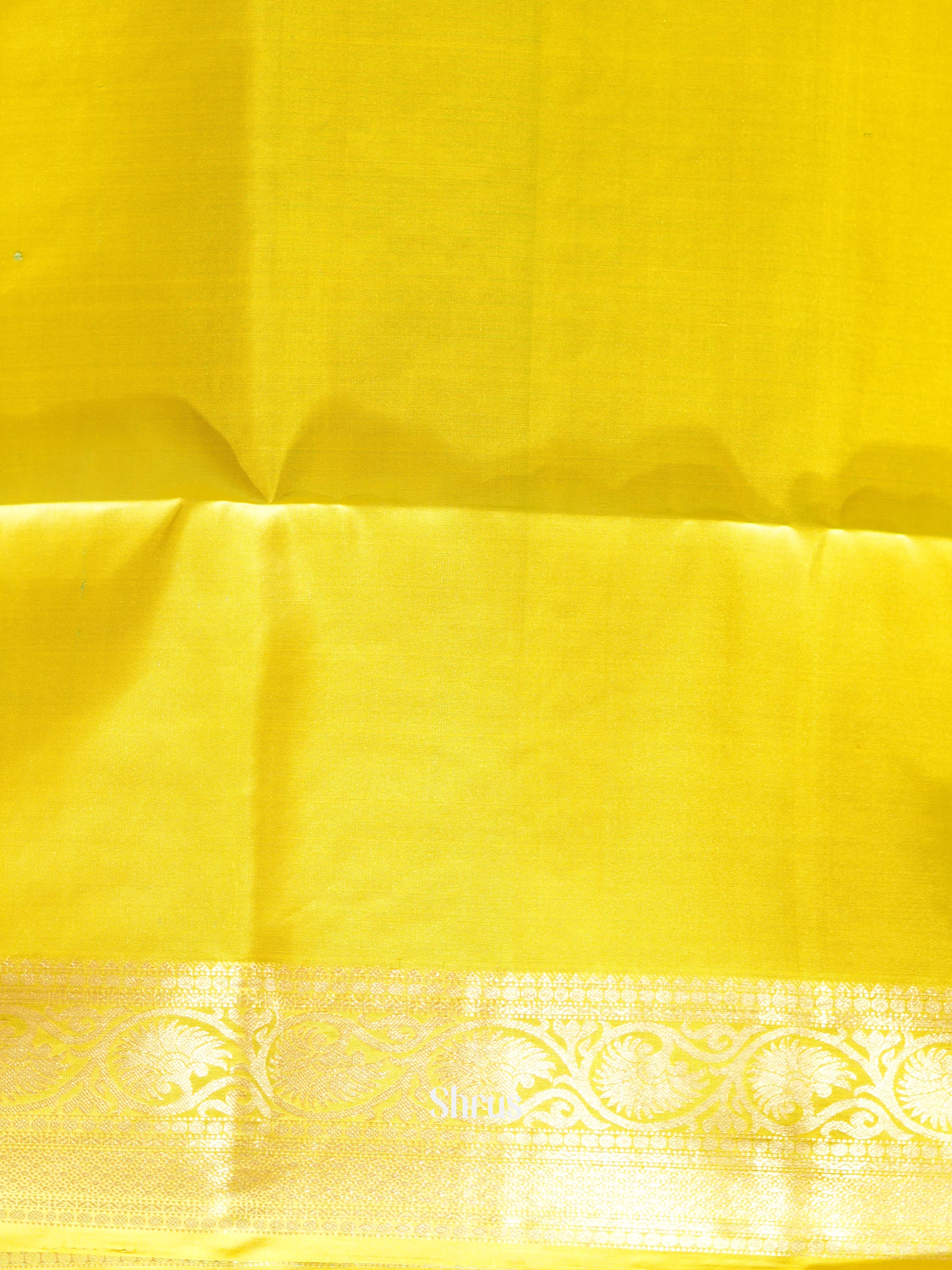 Green & Yellow - Kanchi Border Soft Silk Saree - Shop on ShrusEternity.com