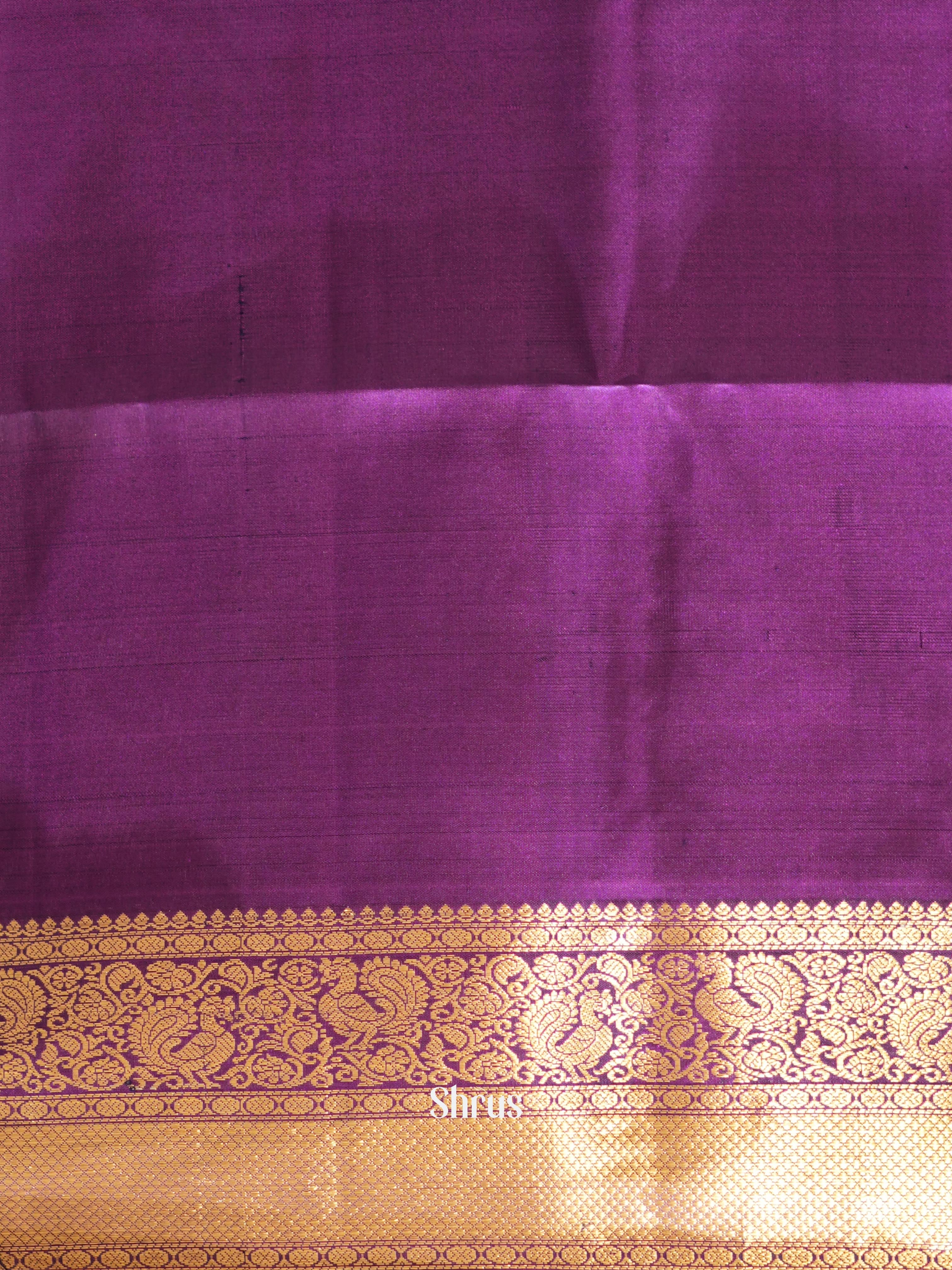 Green & Purple- Kanchi Border Soft Silk Saree - Shop on ShrusEternity.com