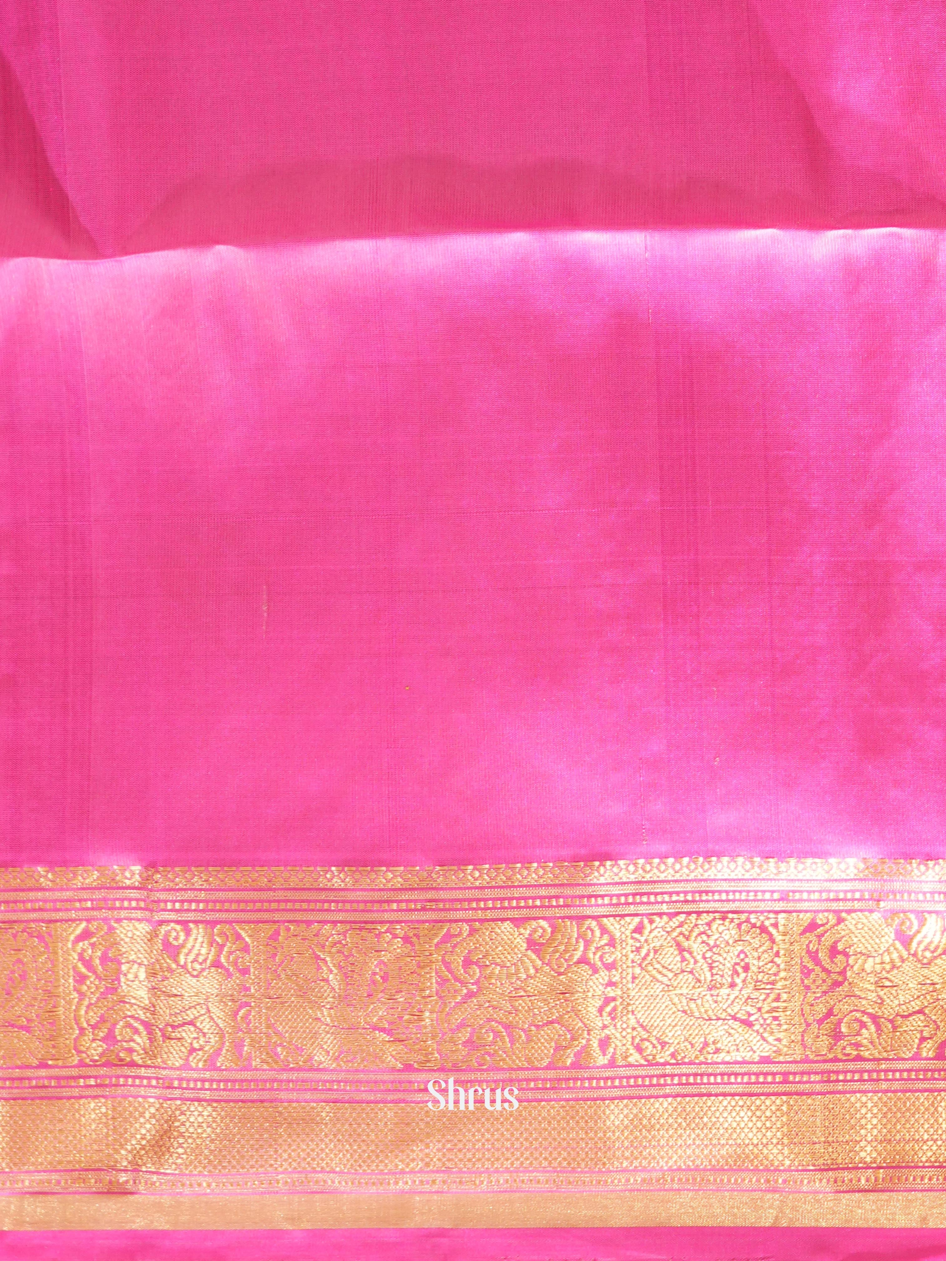 Green & Pink- Kanchi Border Soft Silk Saree-2