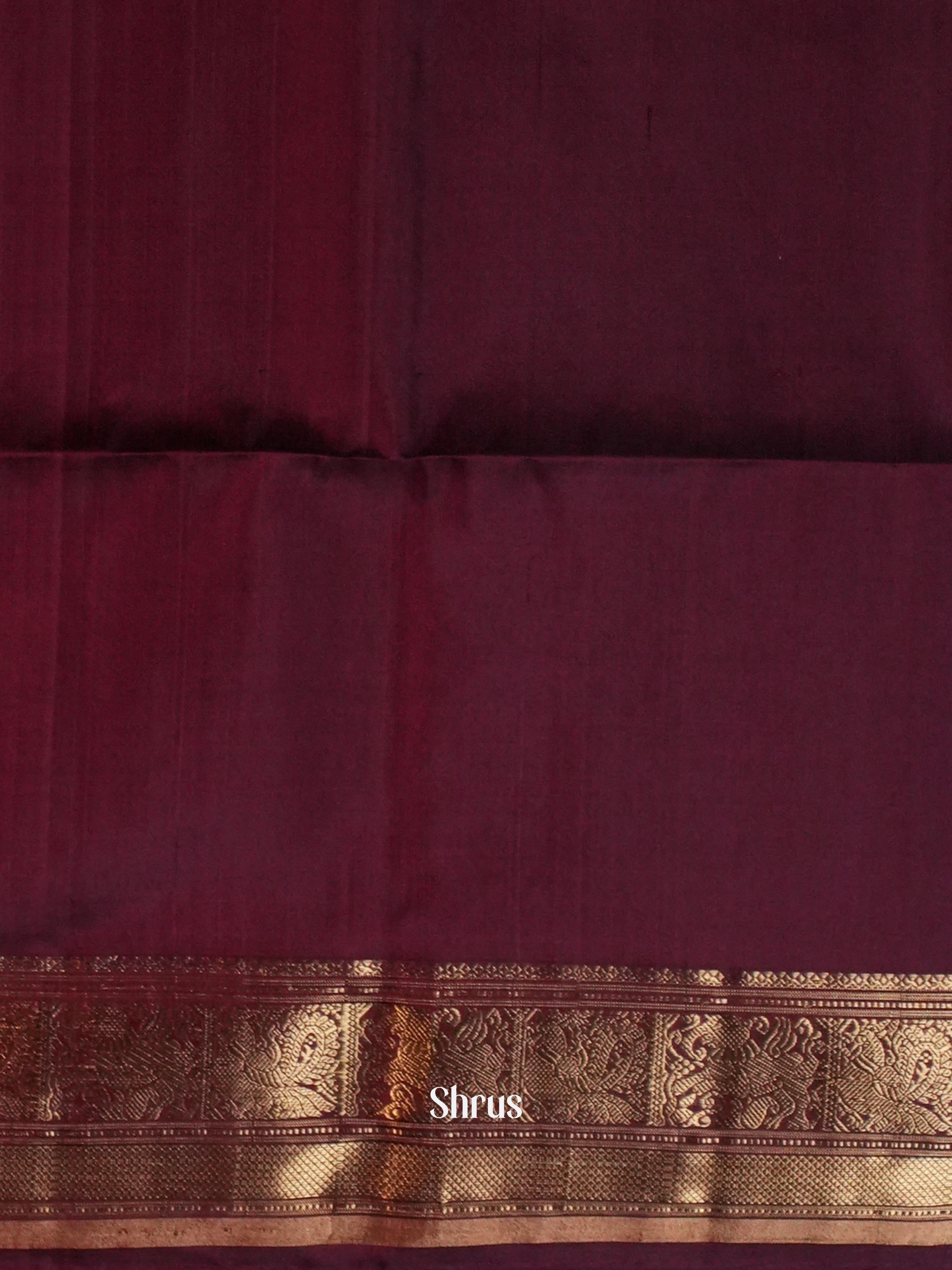 Maroon & Peach - Soft Silk Saree - Shop on ShrusEternity.com