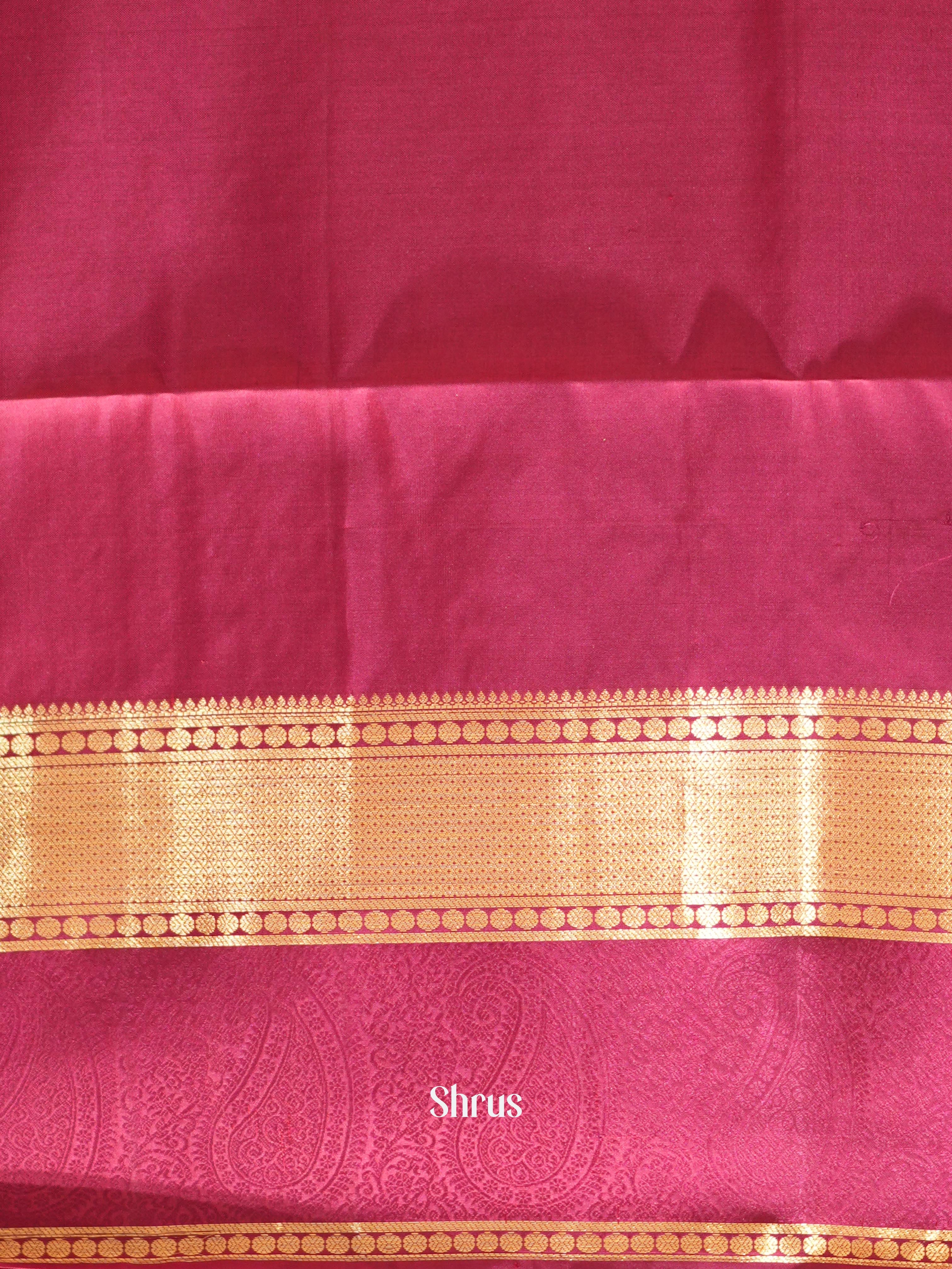 Yellow & Maroon - Kanchi Border Soft Silk Saree - Shop on ShrusEternity.com