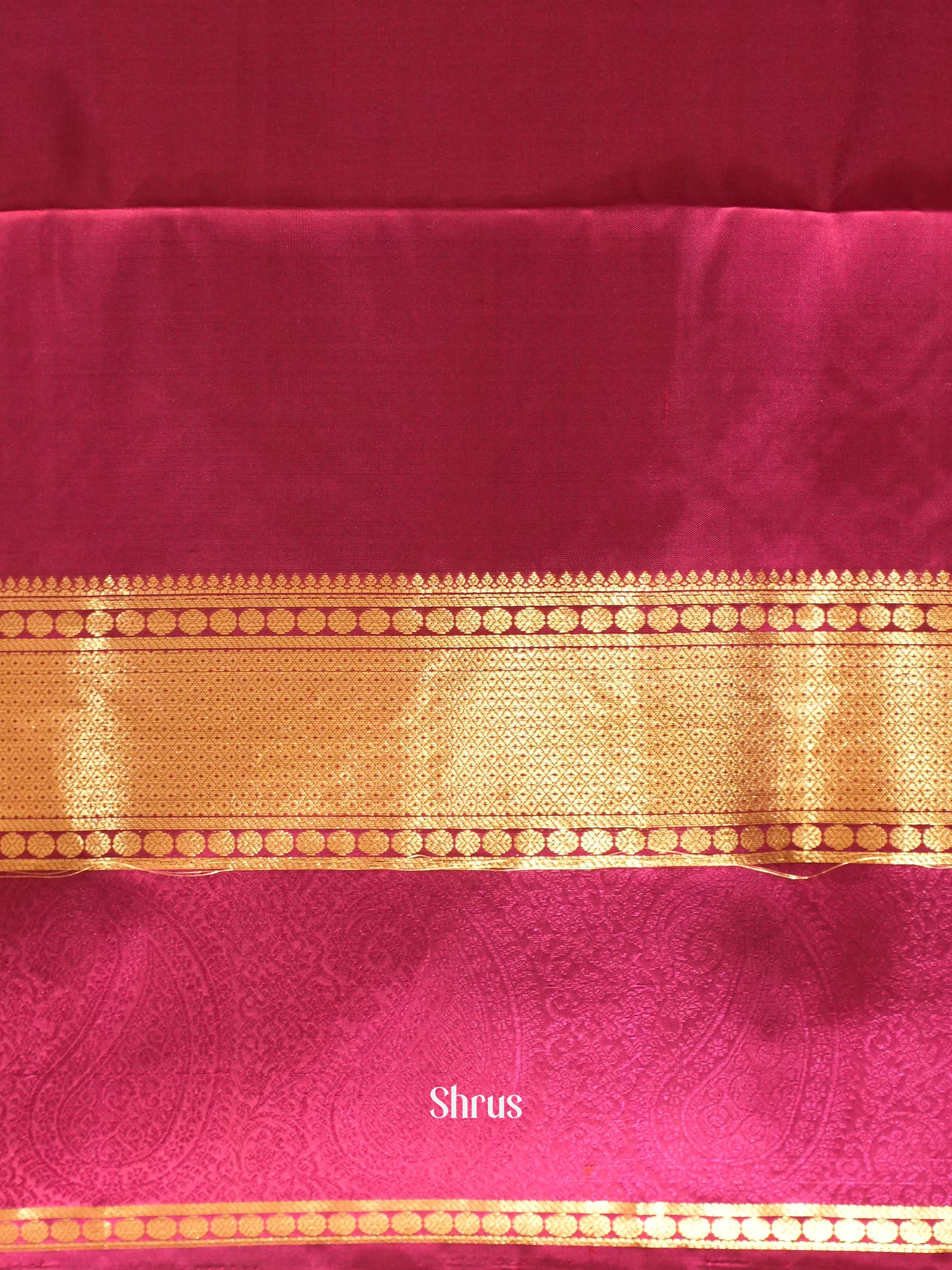 Green & Maroon - Kanchi Border Soft Silk Saree - Shop on ShrusEternity.com