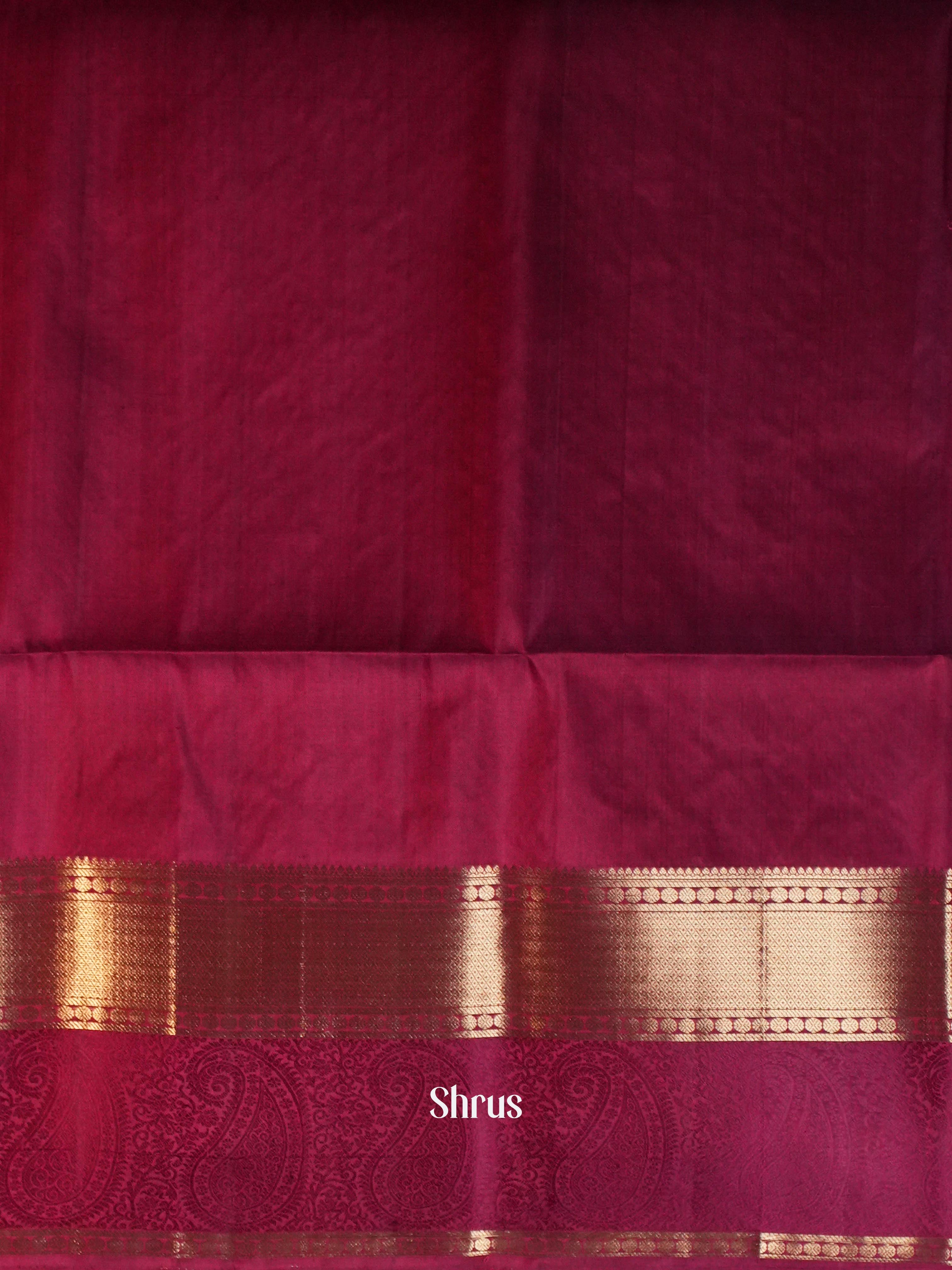 Green & Maroon - Soft Silk Saree - Shop on ShrusEternity.com