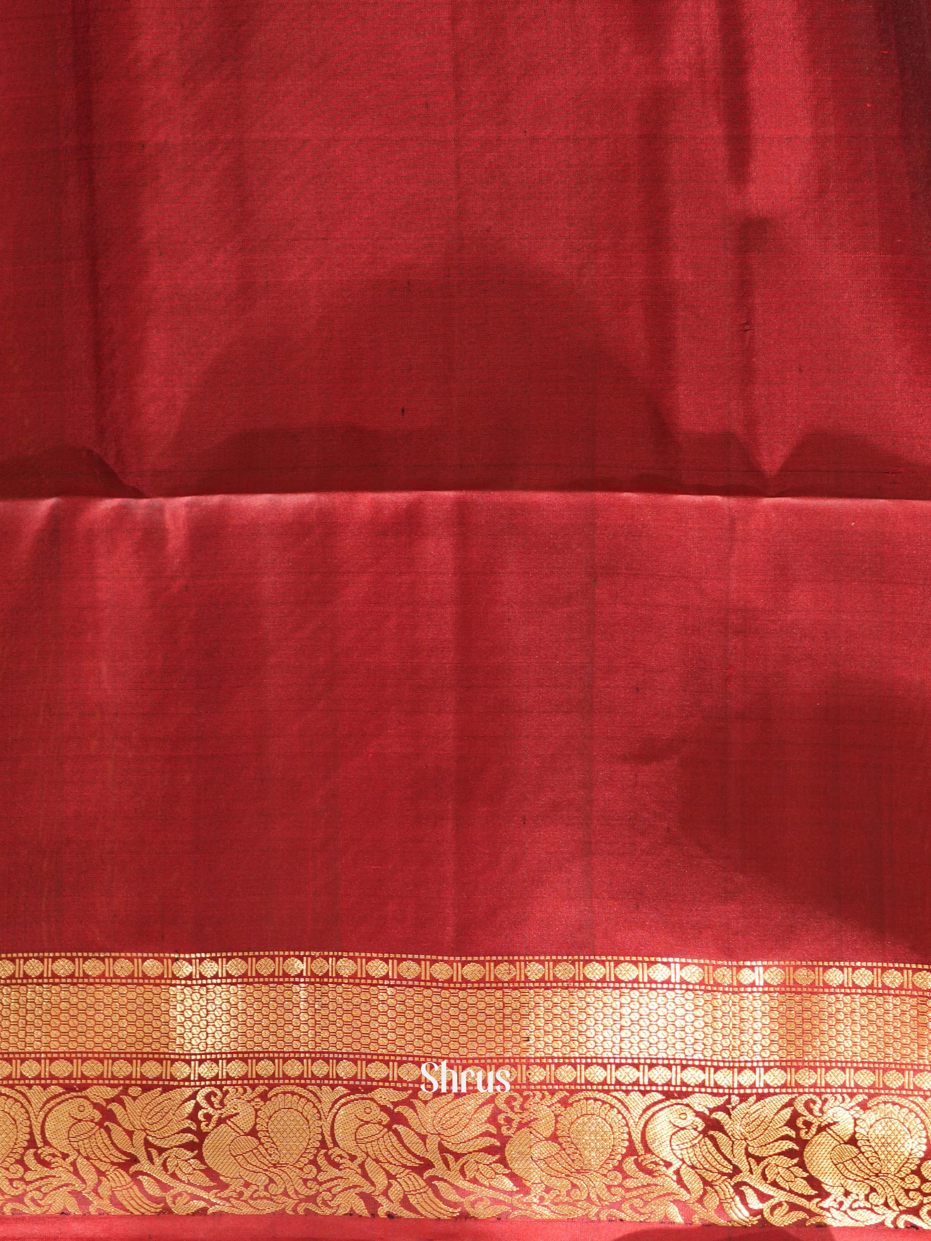 Green & Maroon - Soft Silk Saree - Shop on ShrusEternity.com