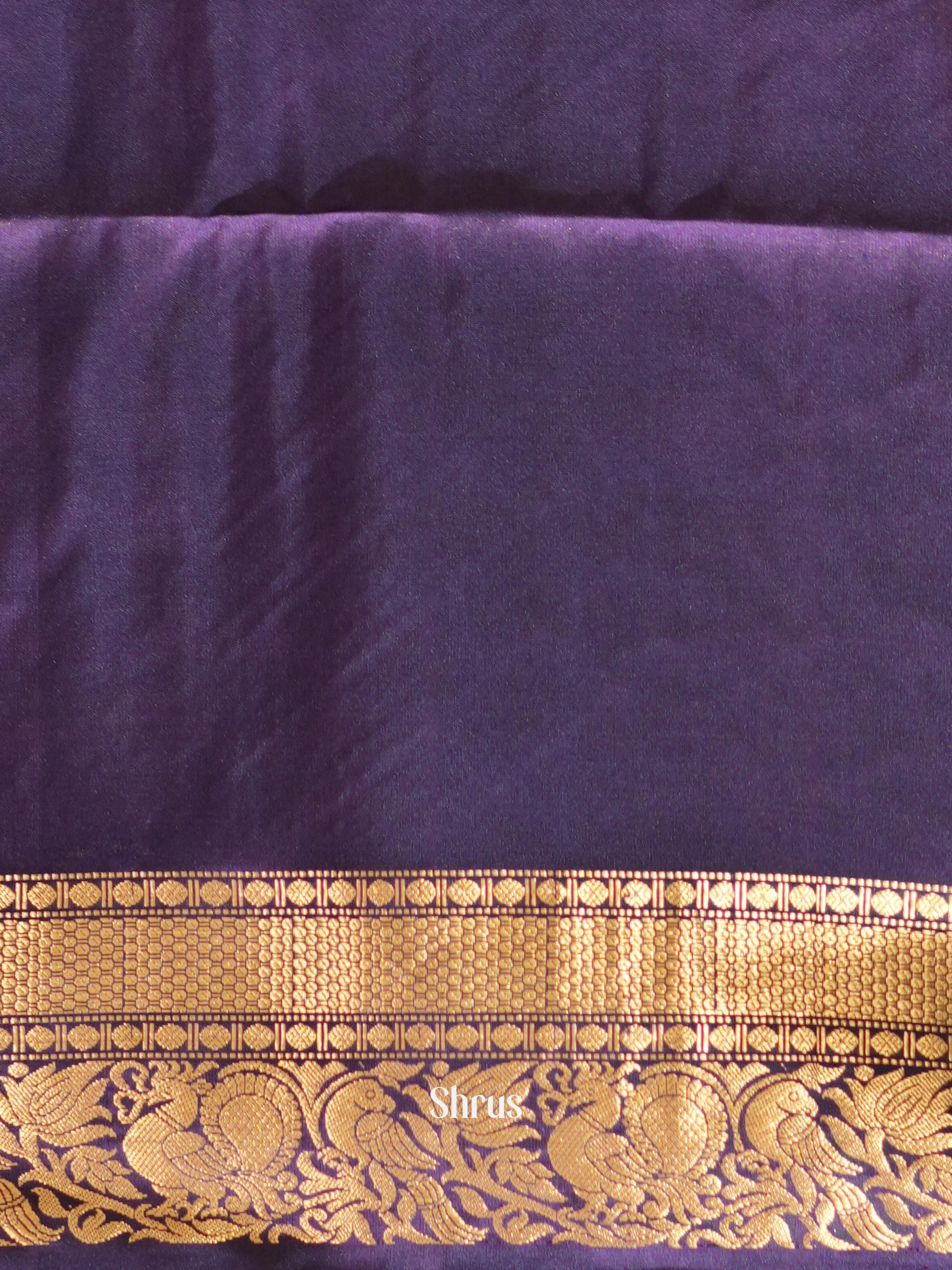 Green & Violet - Soft Silk Saree - Shop on ShrusEternity.com
