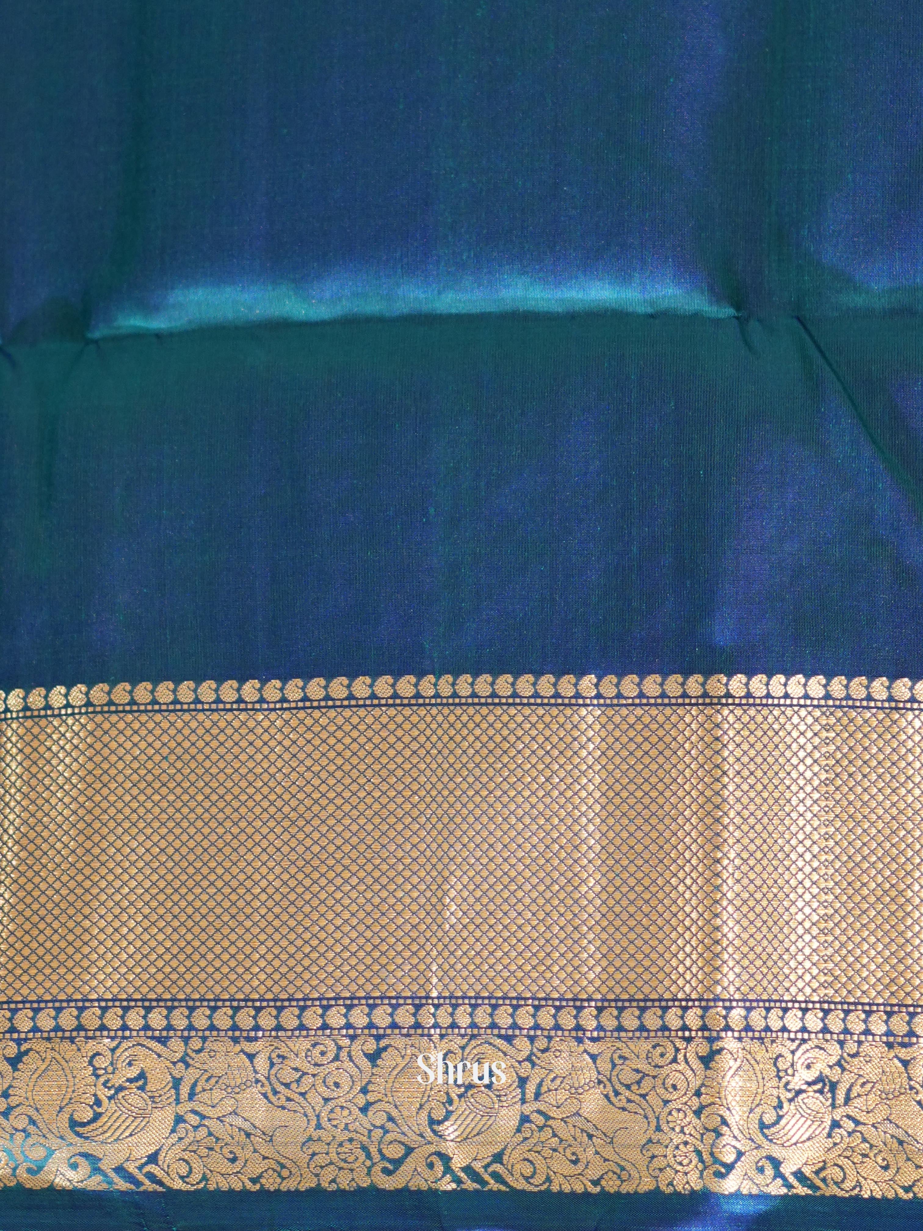 Teal & Blue - Soft Silk Saree - Shop on ShrusEternity.com