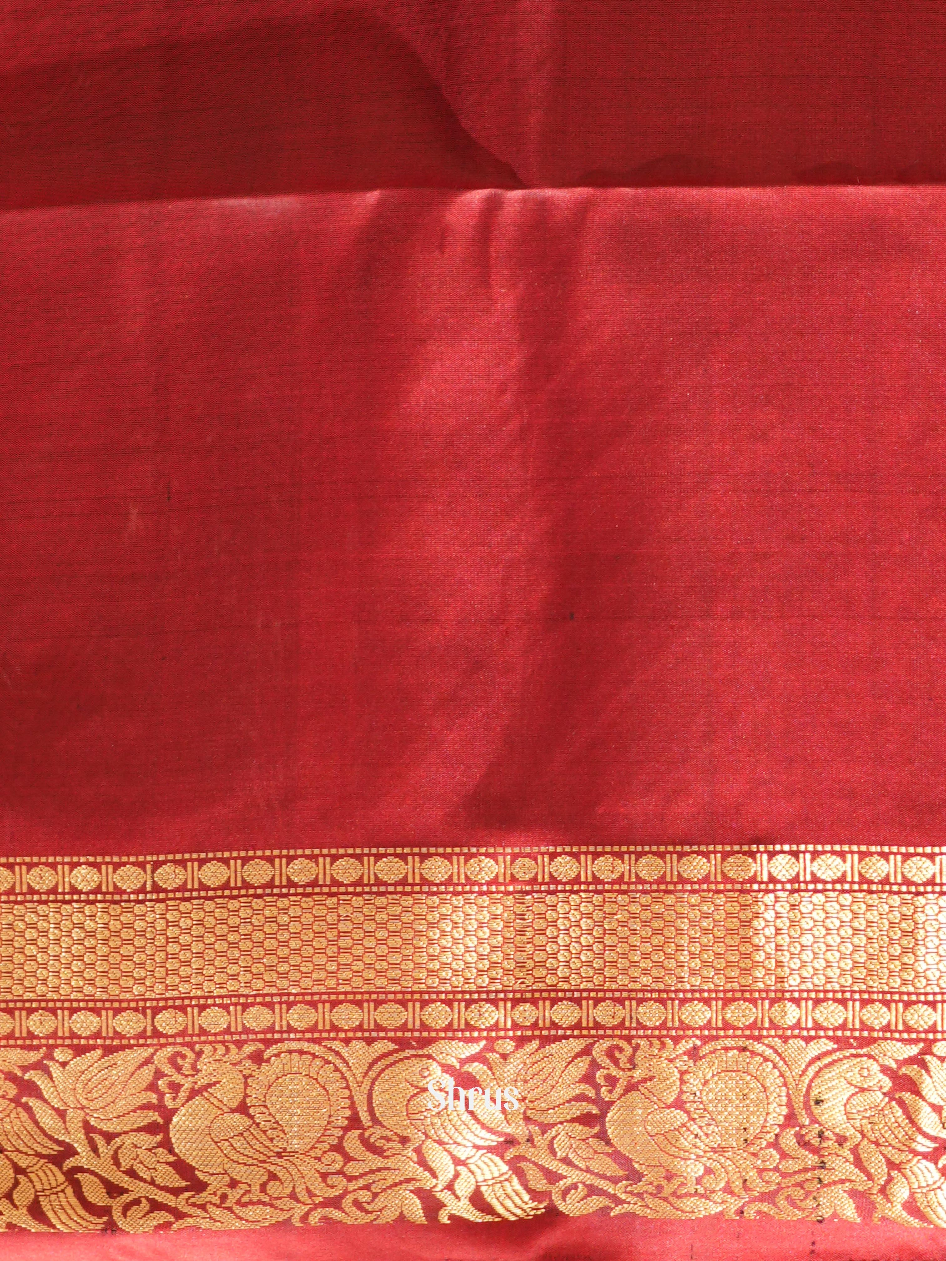 Grey & Maroon - Soft Silk Saree - Shop on ShrusEternity.com