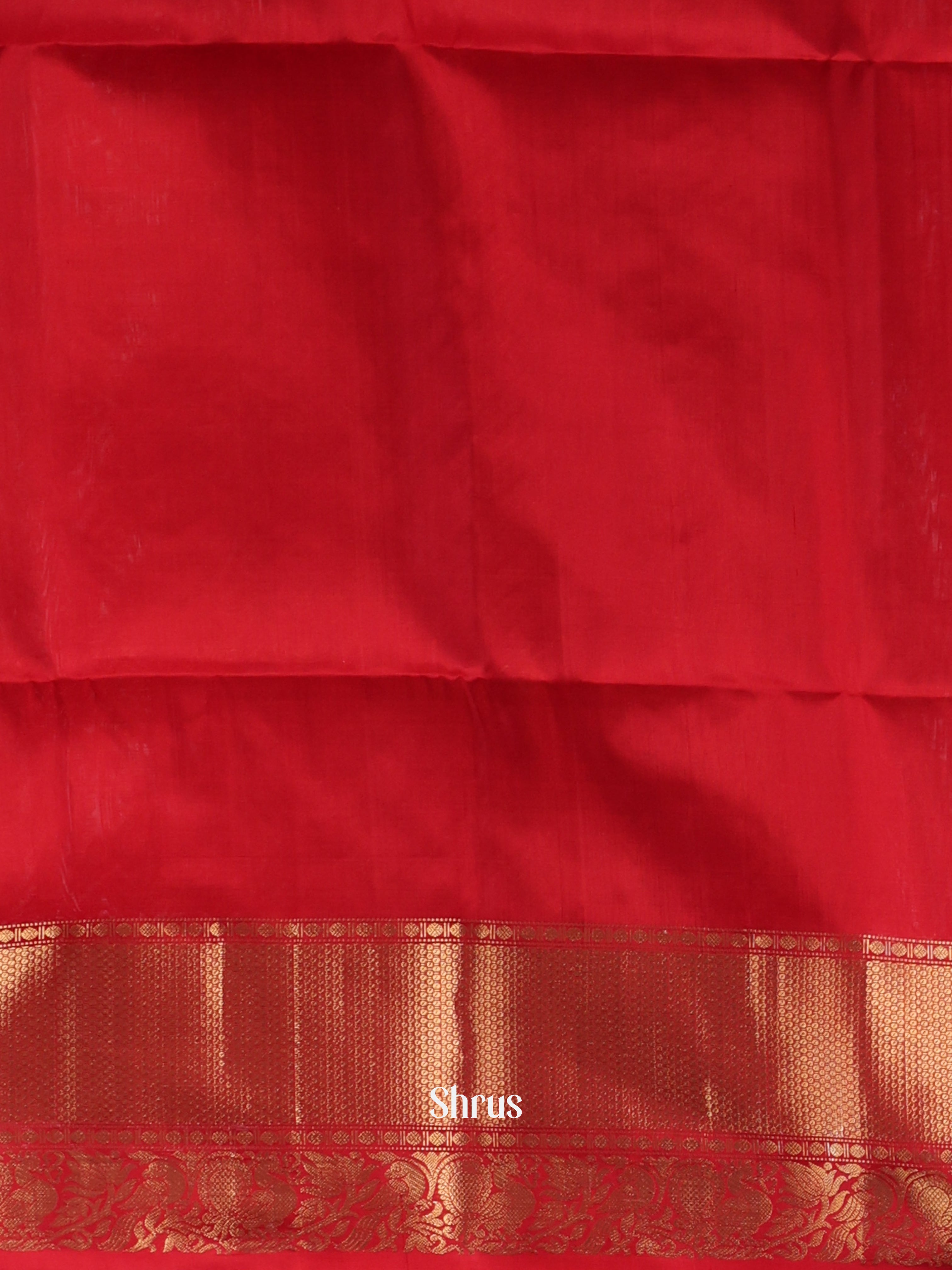 Orange & Red - Soft Silk Saree - Shop on ShrusEternity.com