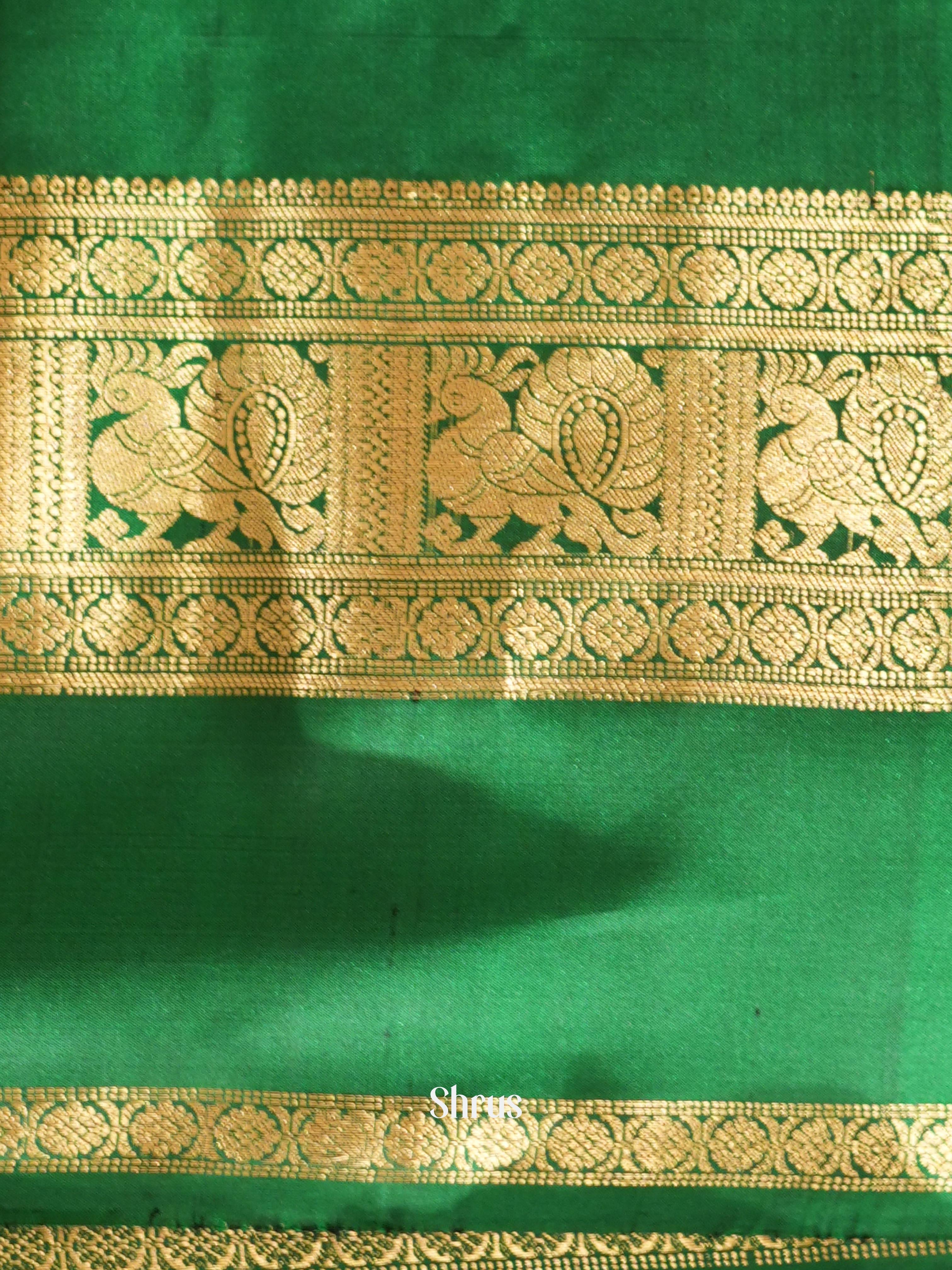 Maroon & Green - Soft Silk Saree - Shop on ShrusEternity.com