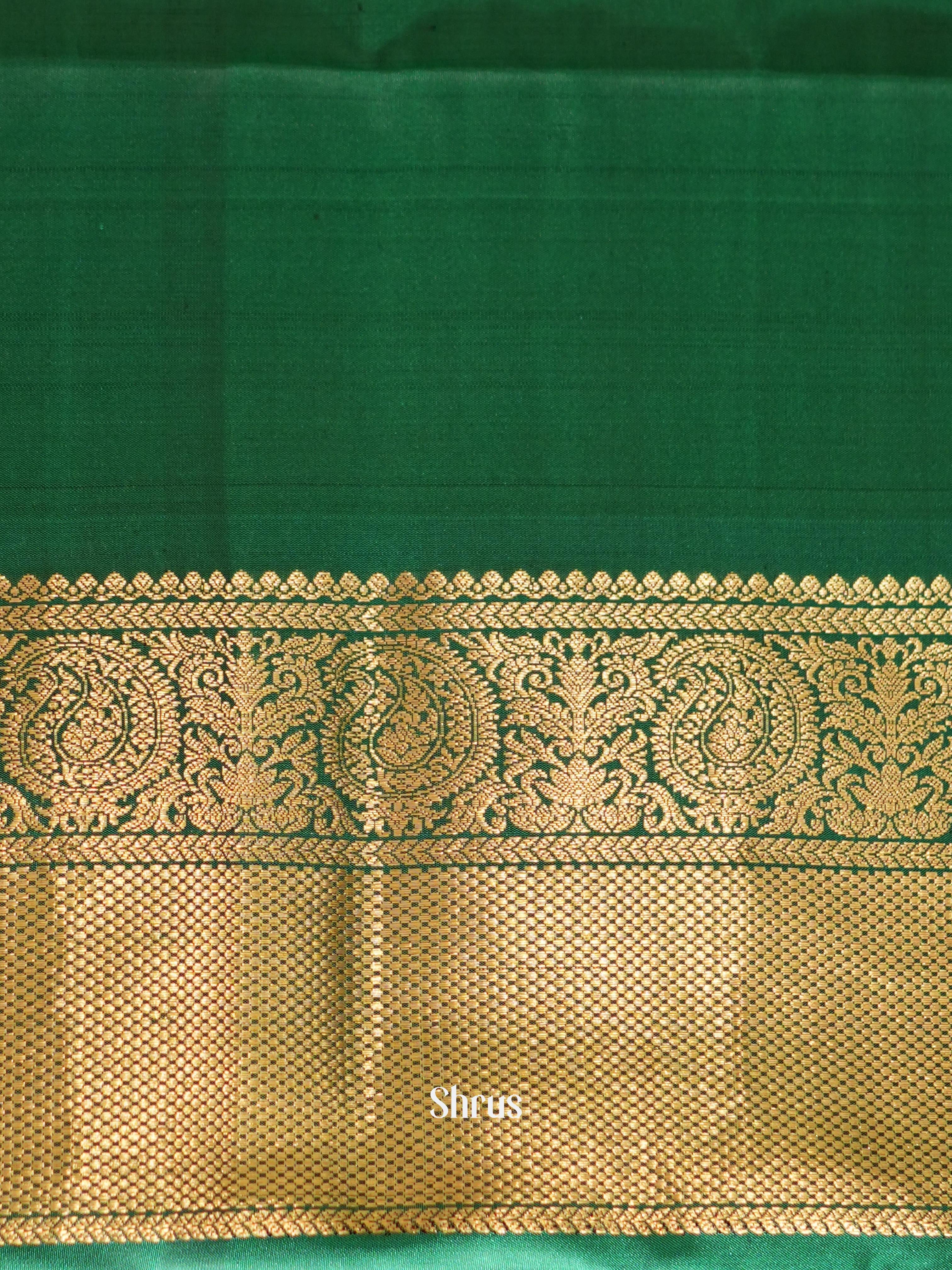Purple & Green - Soft Silk Saree-2