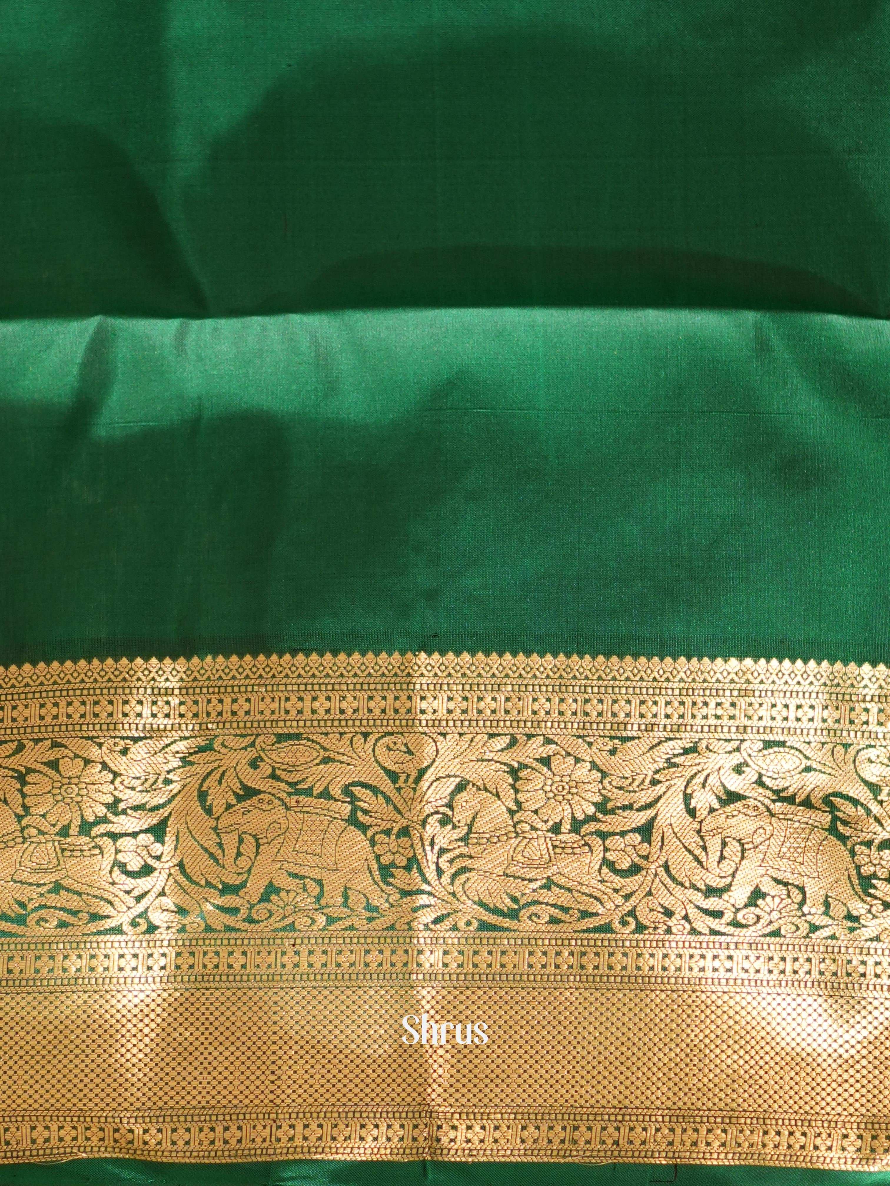 Majenta & Green - Soft Silk Saree - Shop on ShrusEternity.com