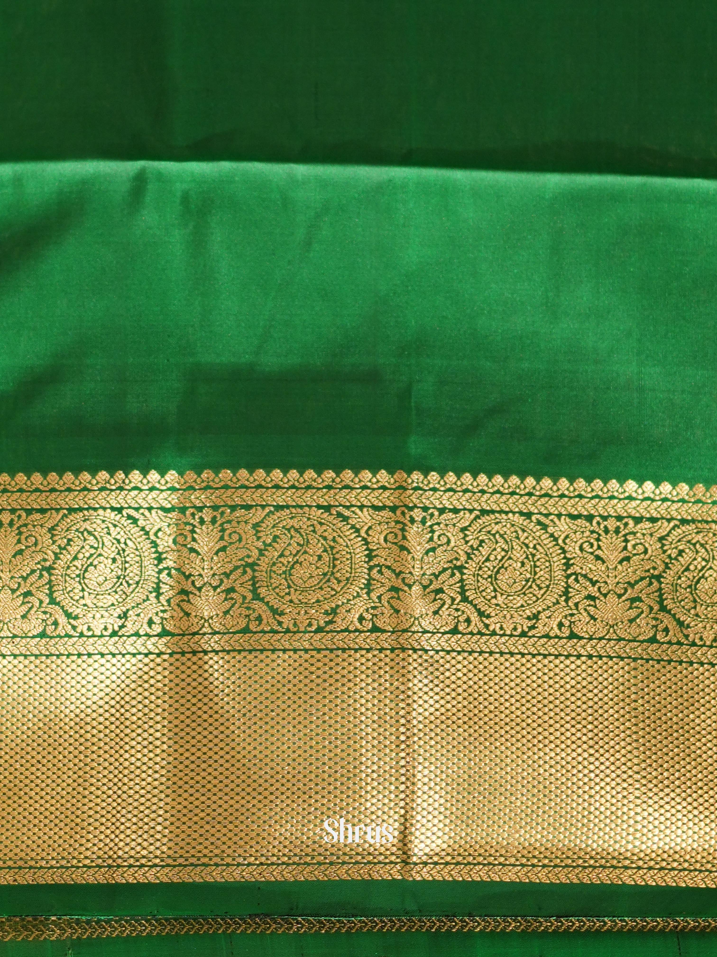 Maroon & Green - Soft Silk Saree-2