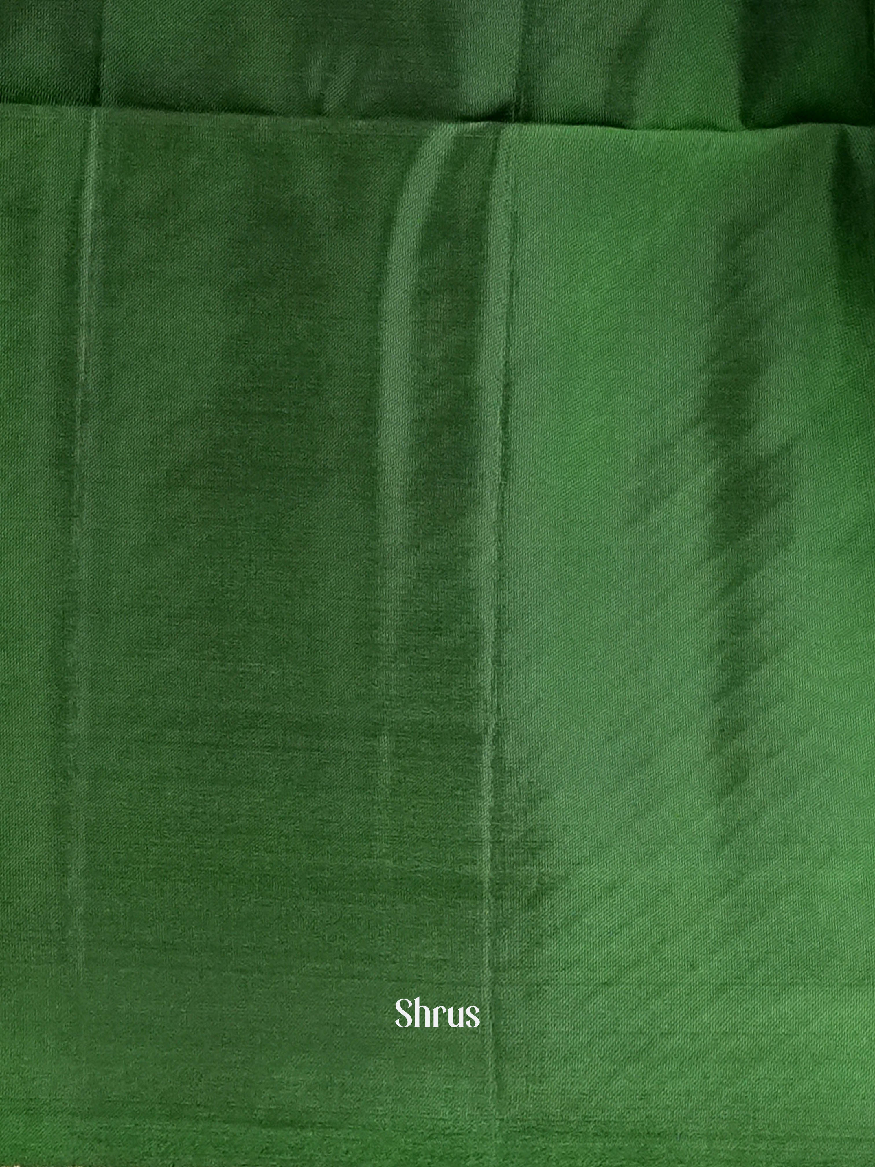Green & Chocolate Brown - Softsilk-halfpure Saree - Shop on ShrusEternity.com
