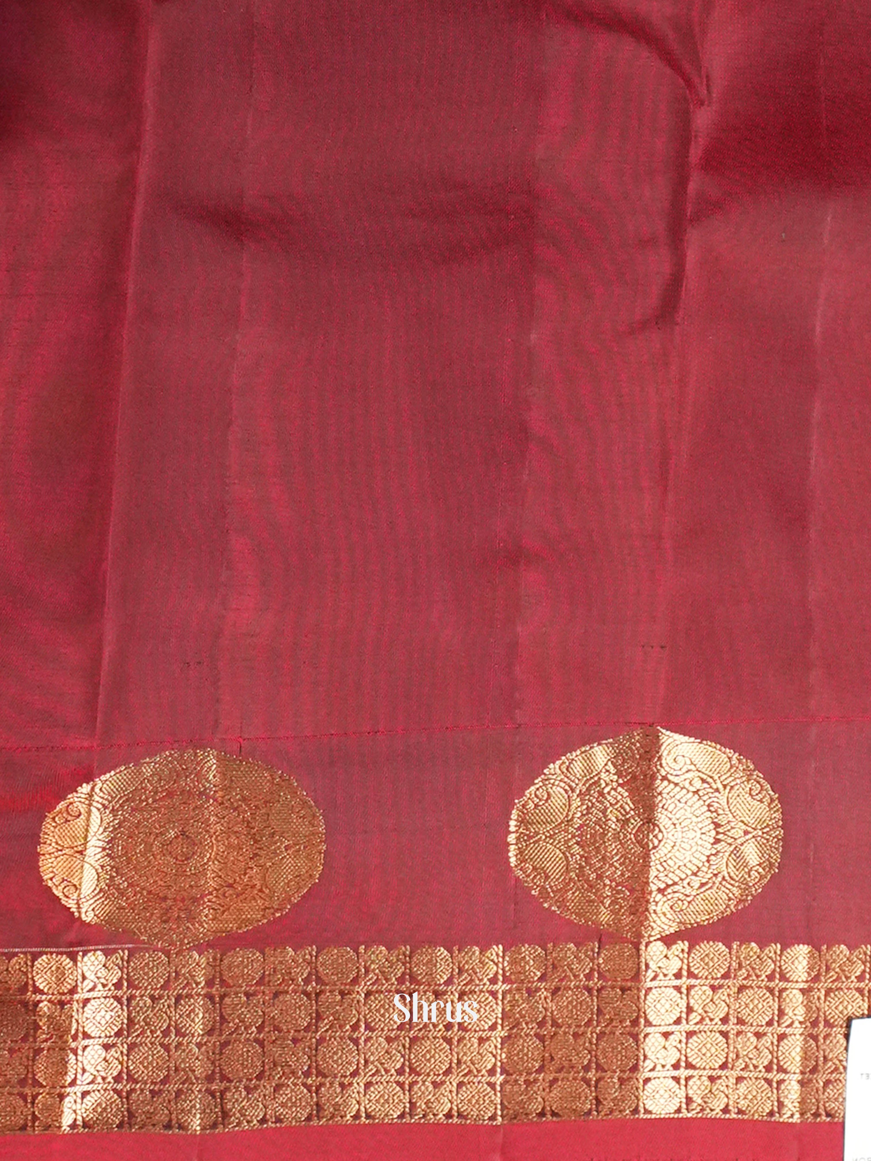 Green & Red - Softsilk-halfpure Saree - Shop on ShrusEternity.com