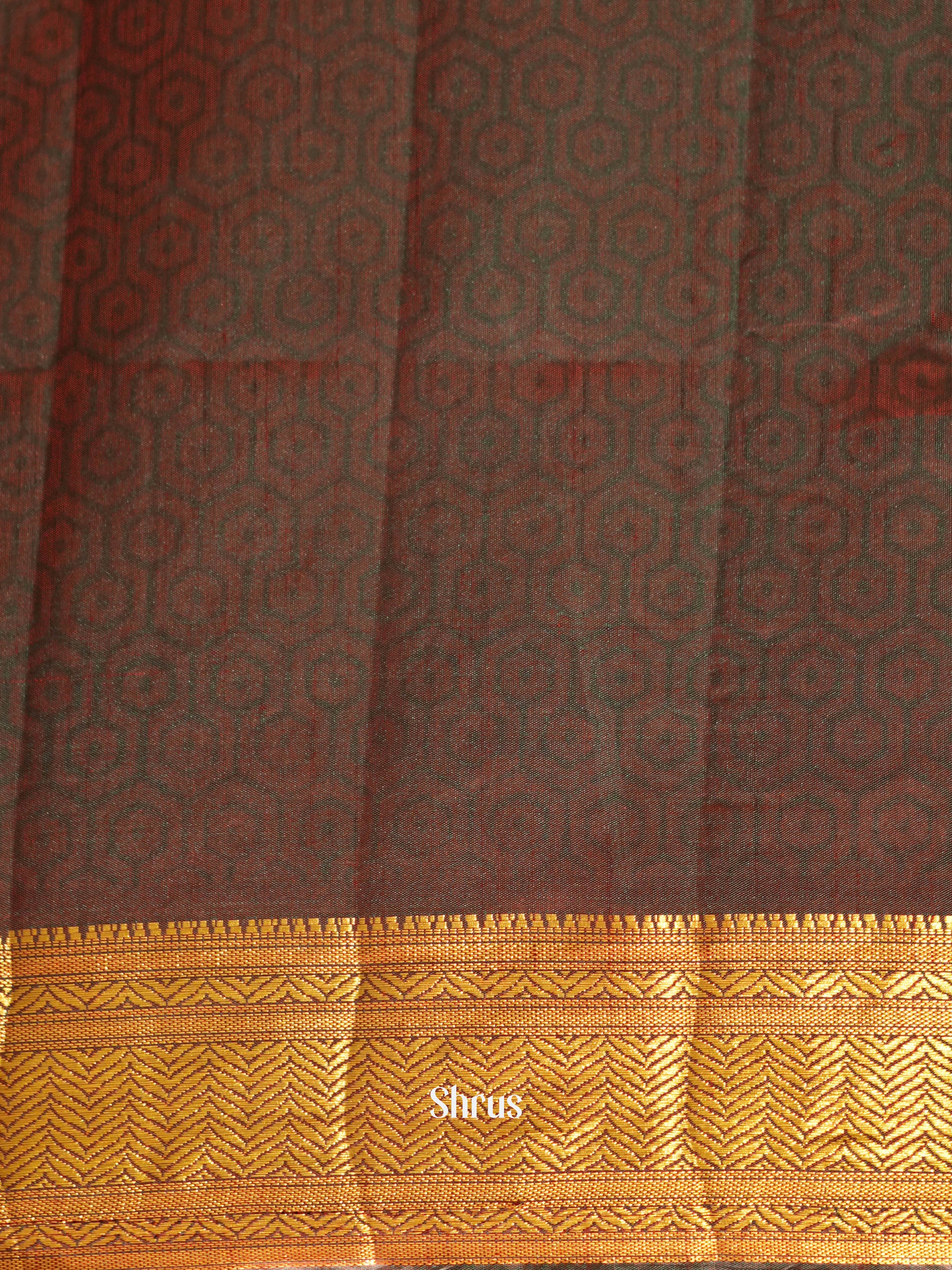 Green & Brown - Semi patola Saree - Shop on ShrusEternity.com