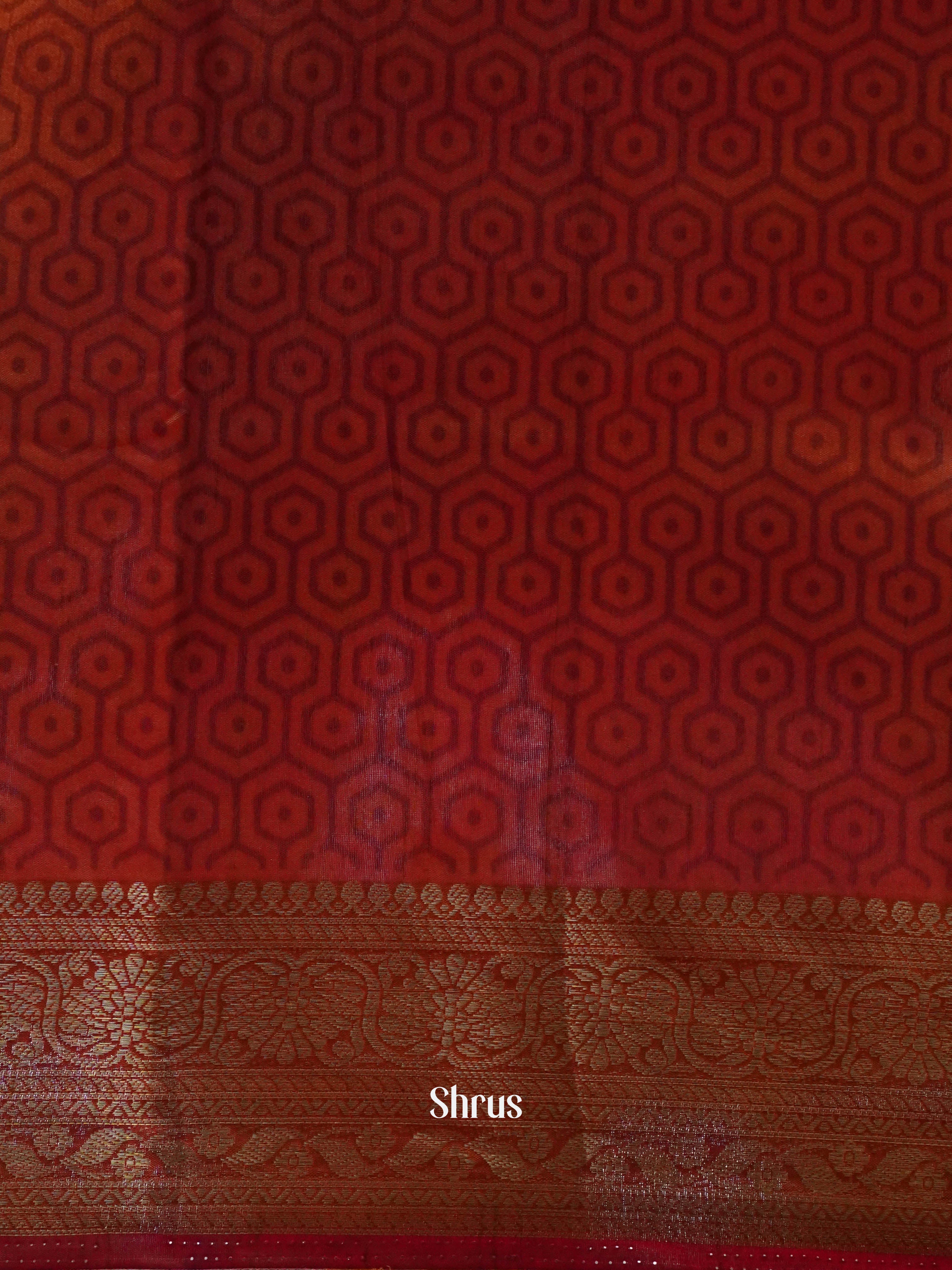 Pink & Brick Orange - Semi Patola Saree - Shop on ShrusEternity.com