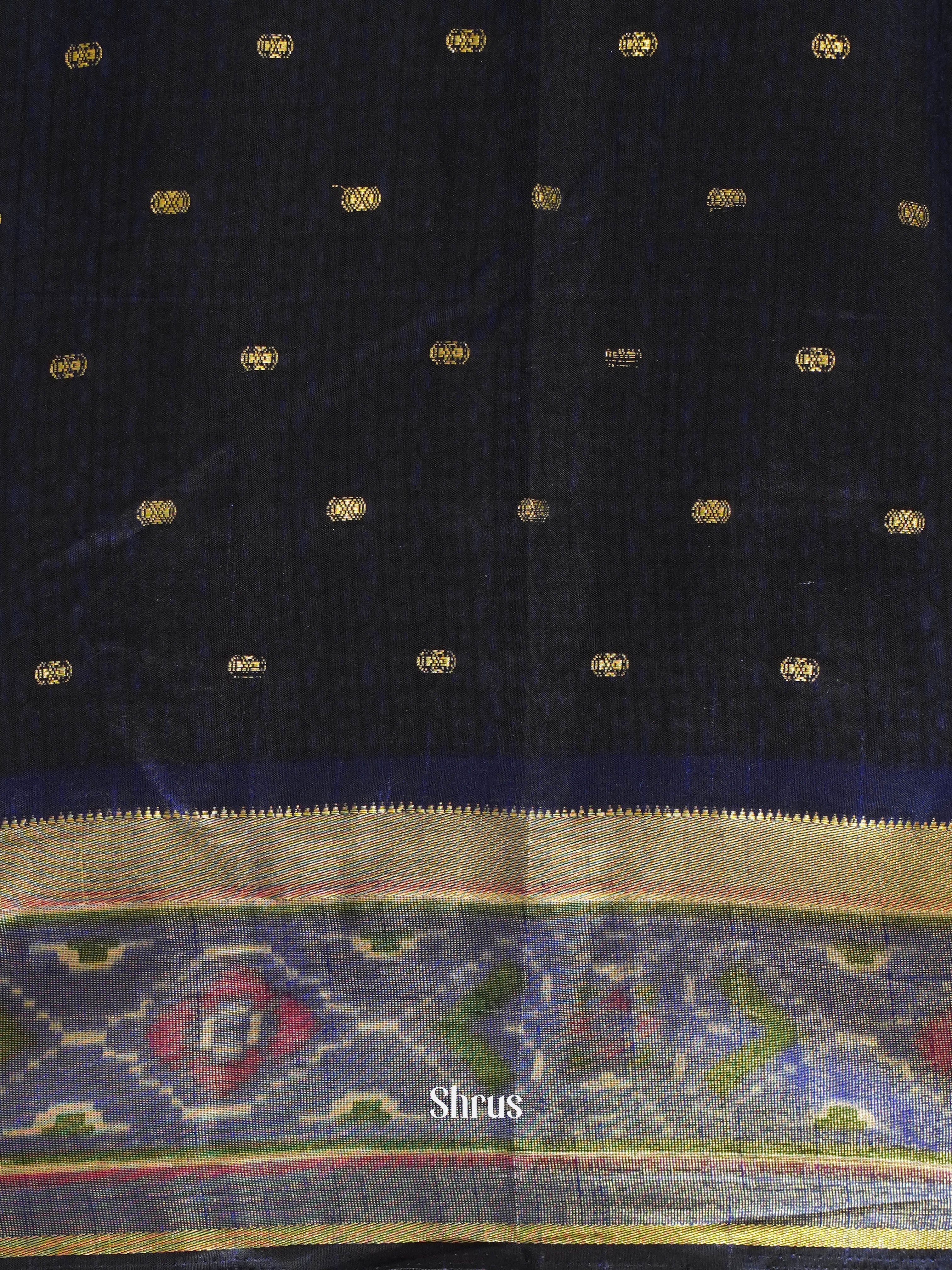 Purple & Blue - Semi Patola Saree - Shop on ShrusEternity.com