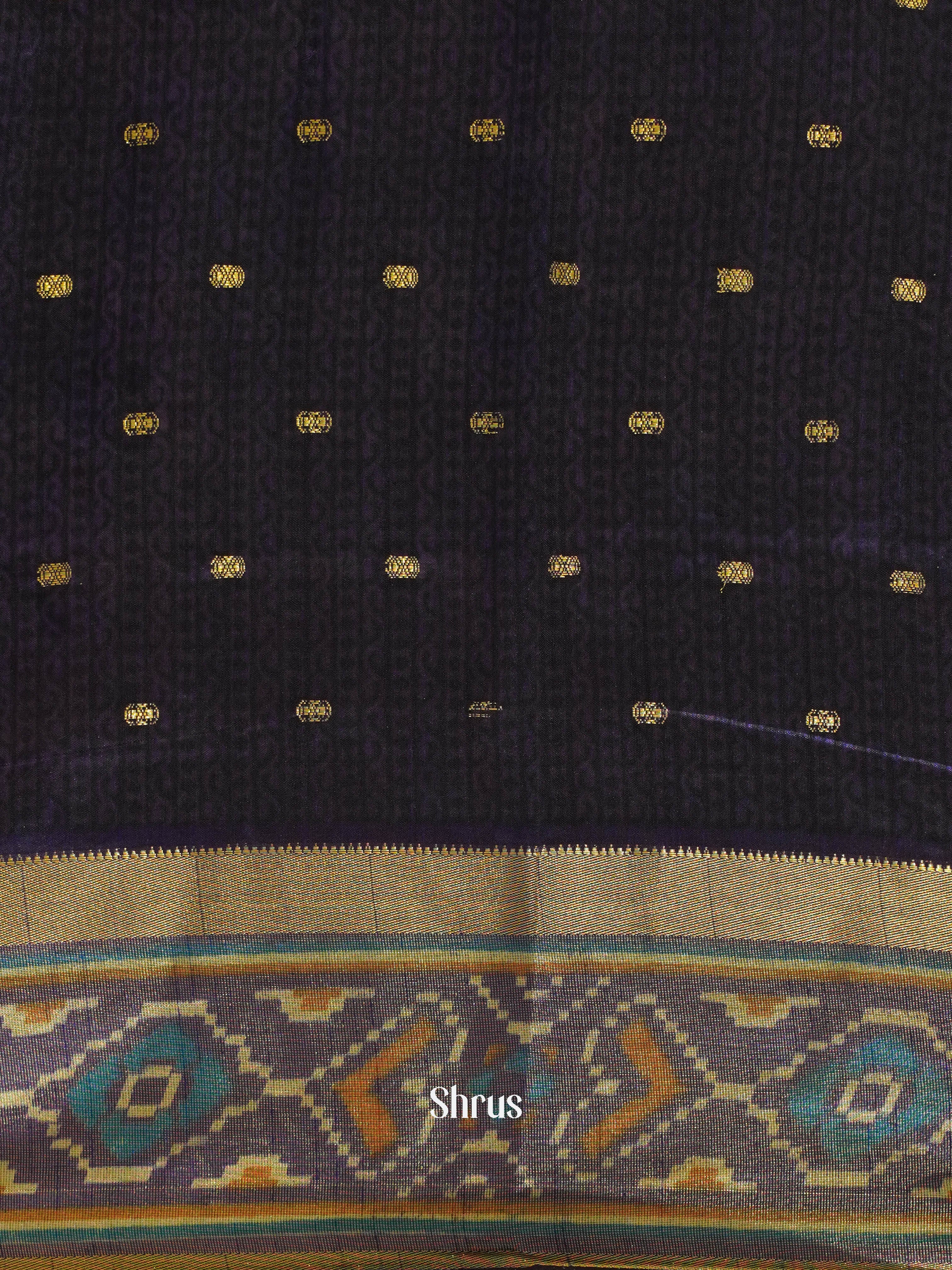 Blue & Purple - Semi Patola Saree - Shop on ShrusEternity.com