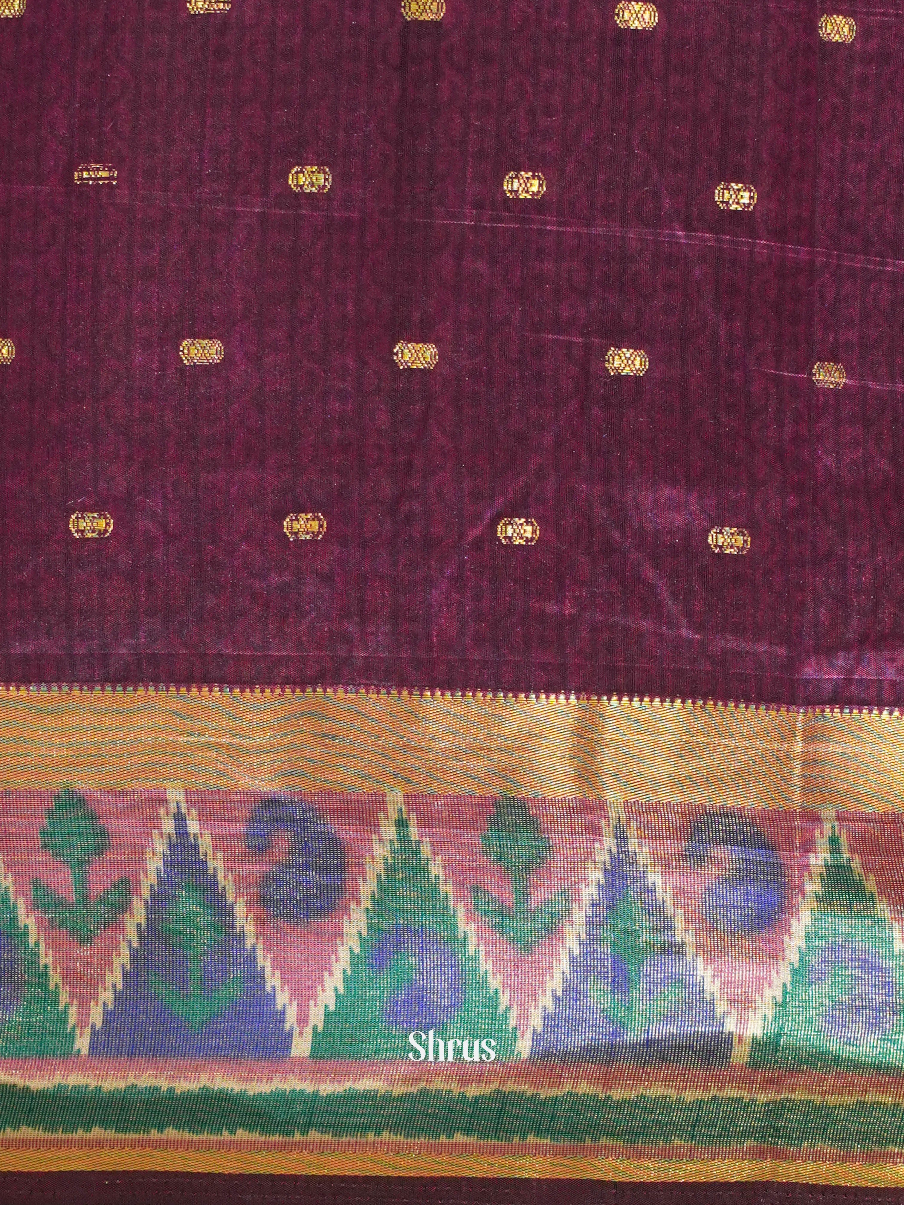 Blue & Purple - Semi Patola Saree - Shop on ShrusEternity.com